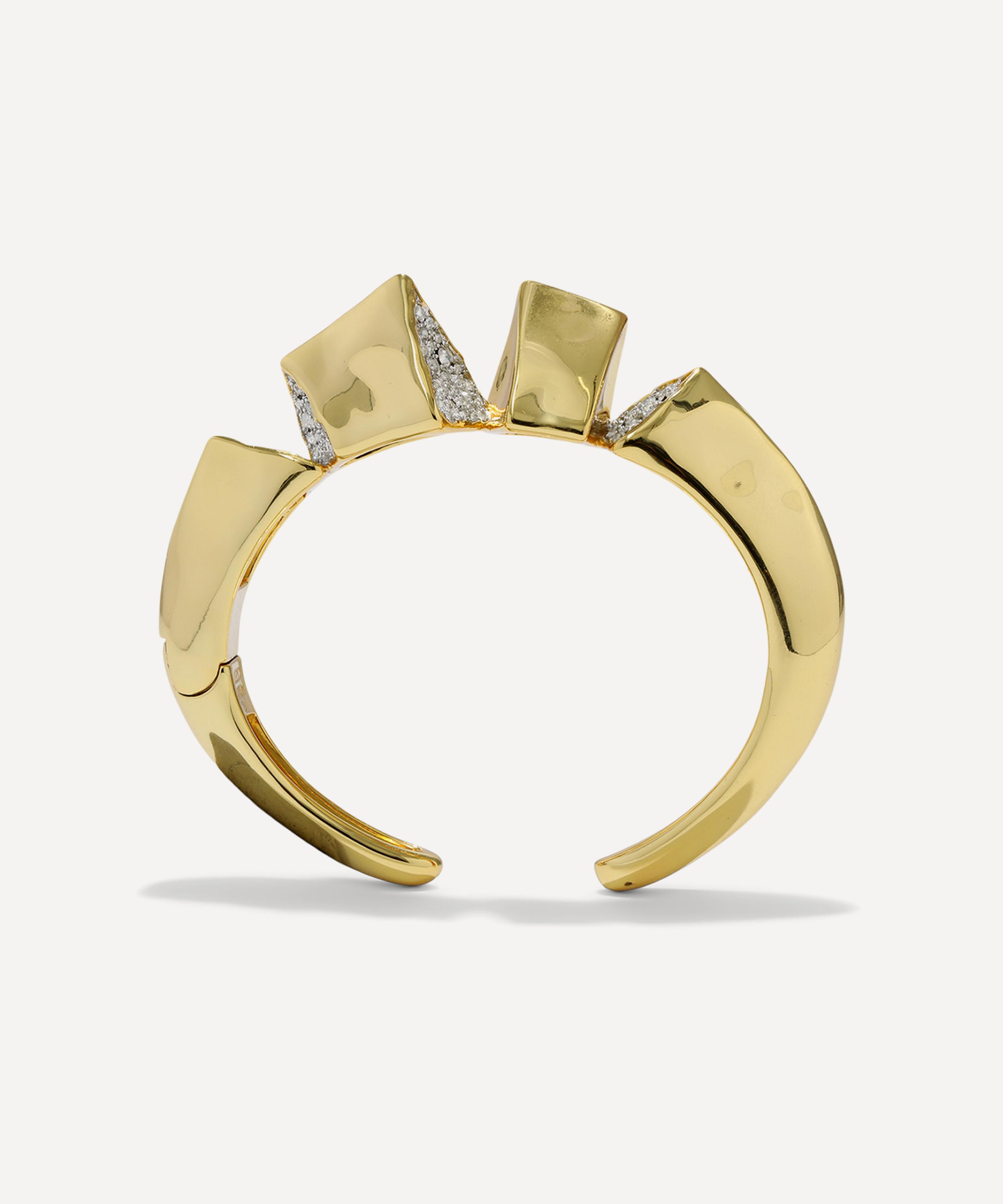 Alexis Bittar - 14ct Gold-Plated Solanales Crystal Fragment Hinge Cuff Bracelet image number 2