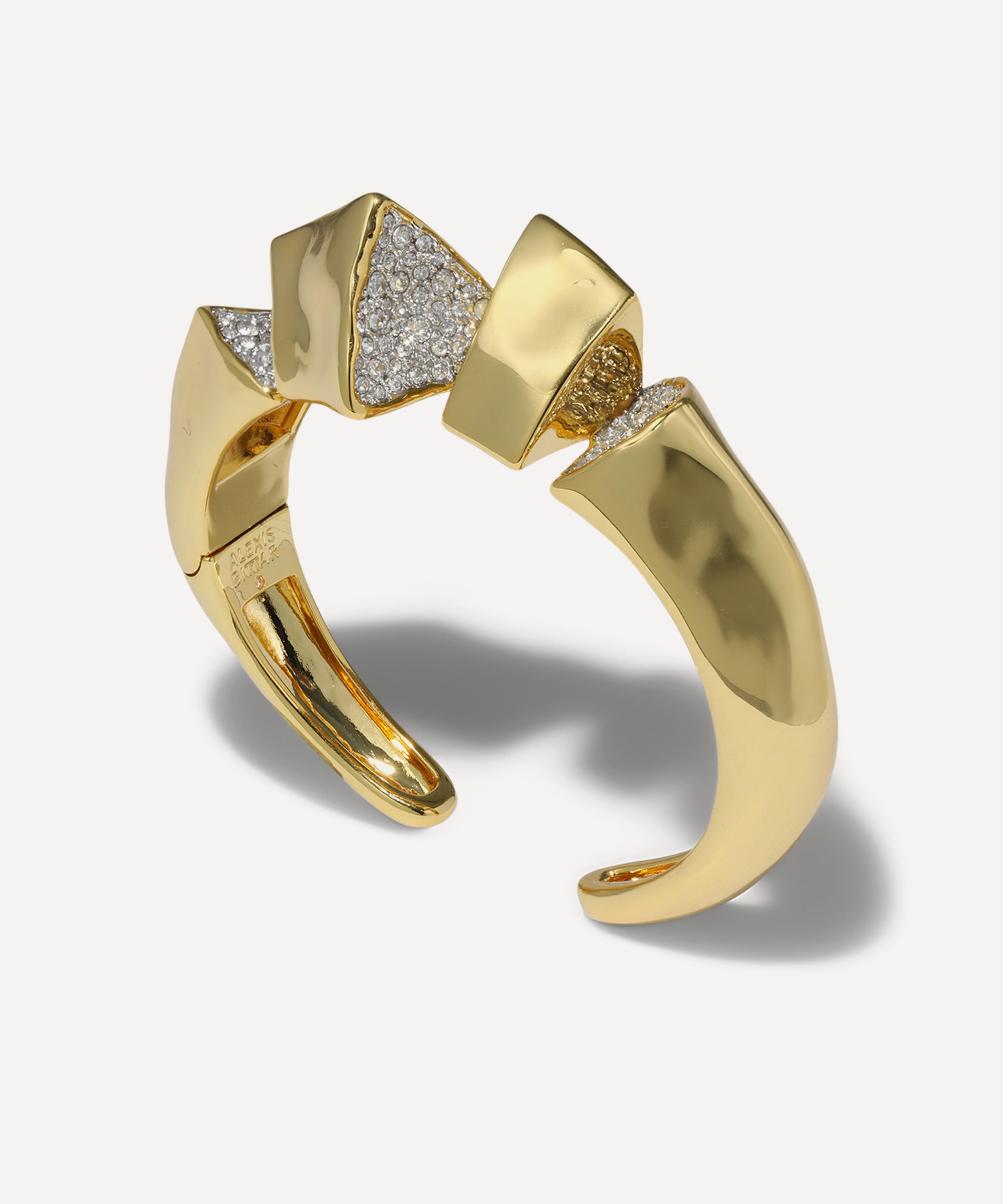 Alexis Bittar - 14ct Gold-Plated Solanales Crystal Fragment Hinge Cuff Bracelet image number 3