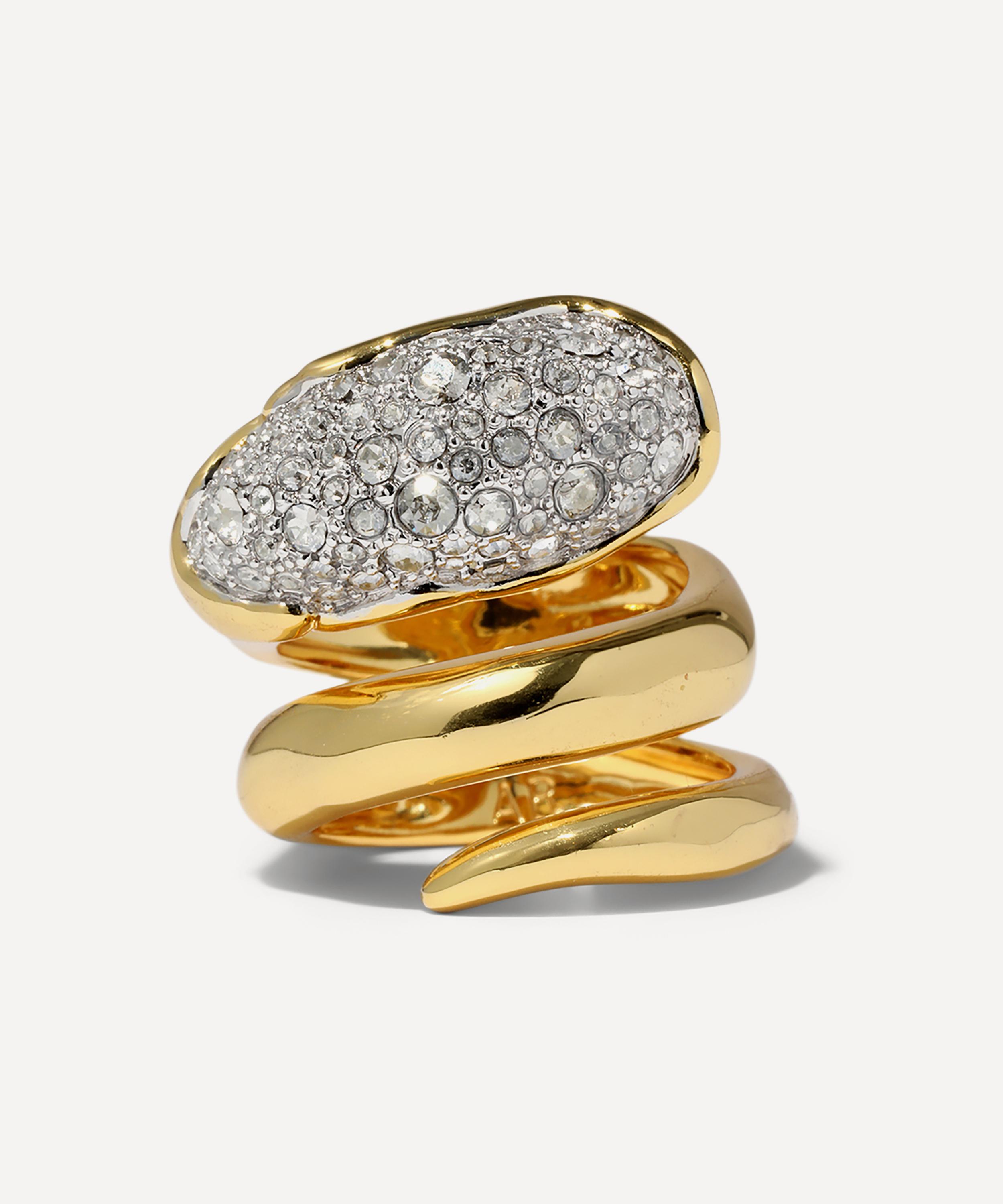 Alexis Bittar - 14ct Gold-Plated Solanales Crystal Coiled Ring