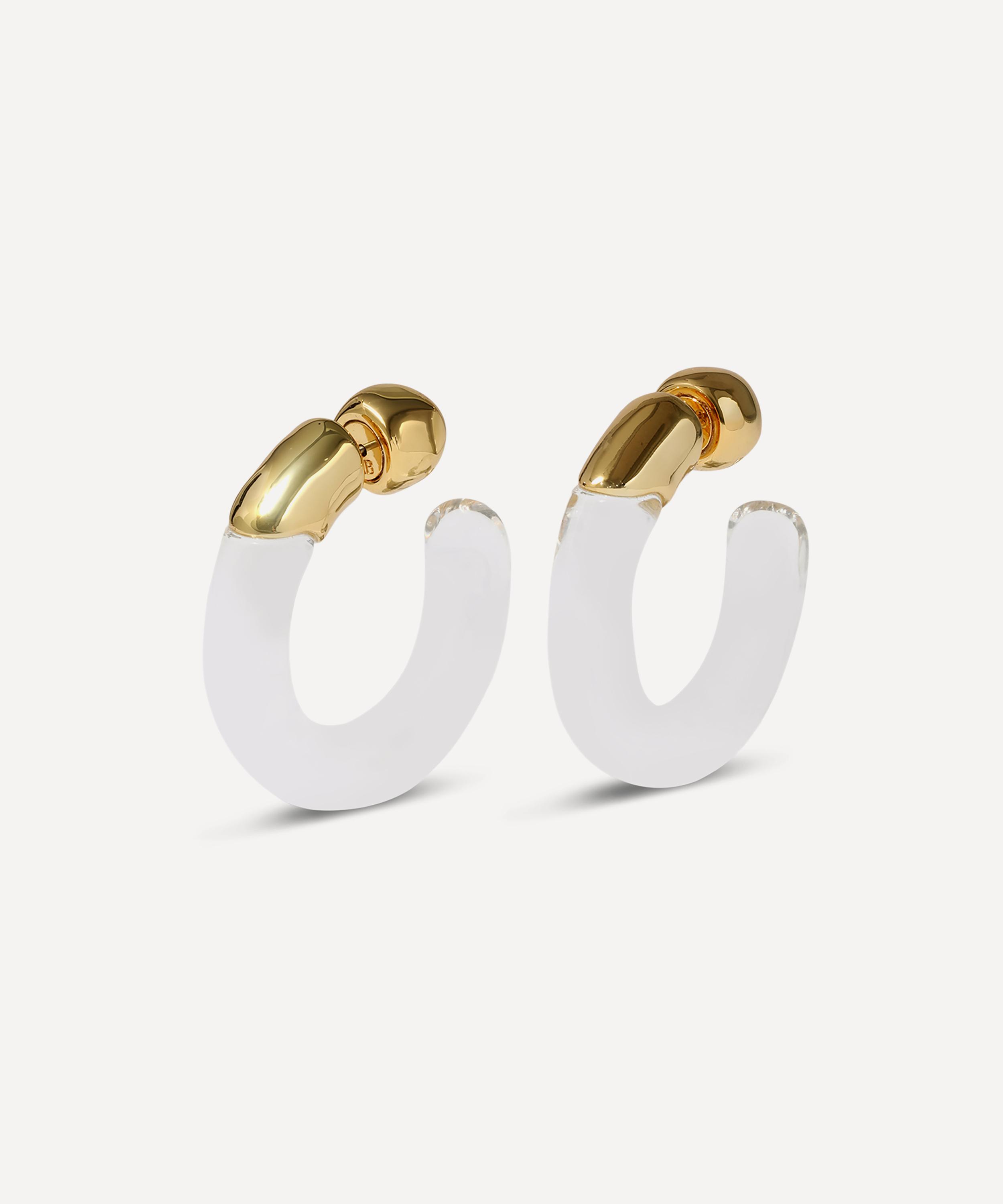 Alexis Bittar - 14ct Gold-Plated Liquid Lucite Front Back Hoop Earrings