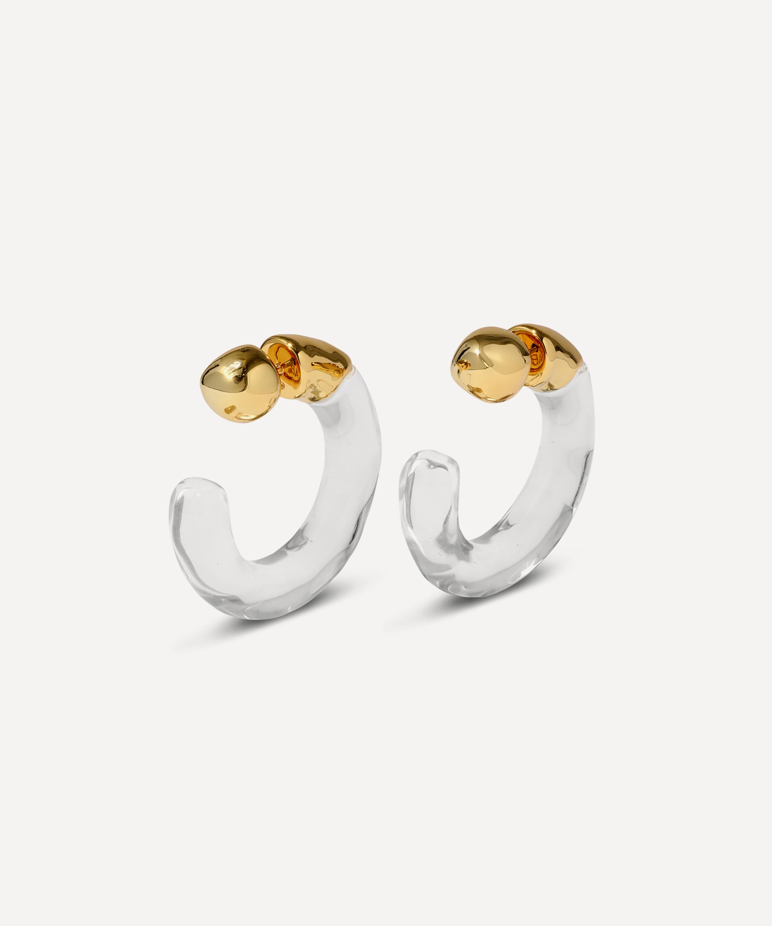 Alexis Bittar - 14ct Gold-Plated Liquid Lucite Front Back Hoop Earrings image number 2