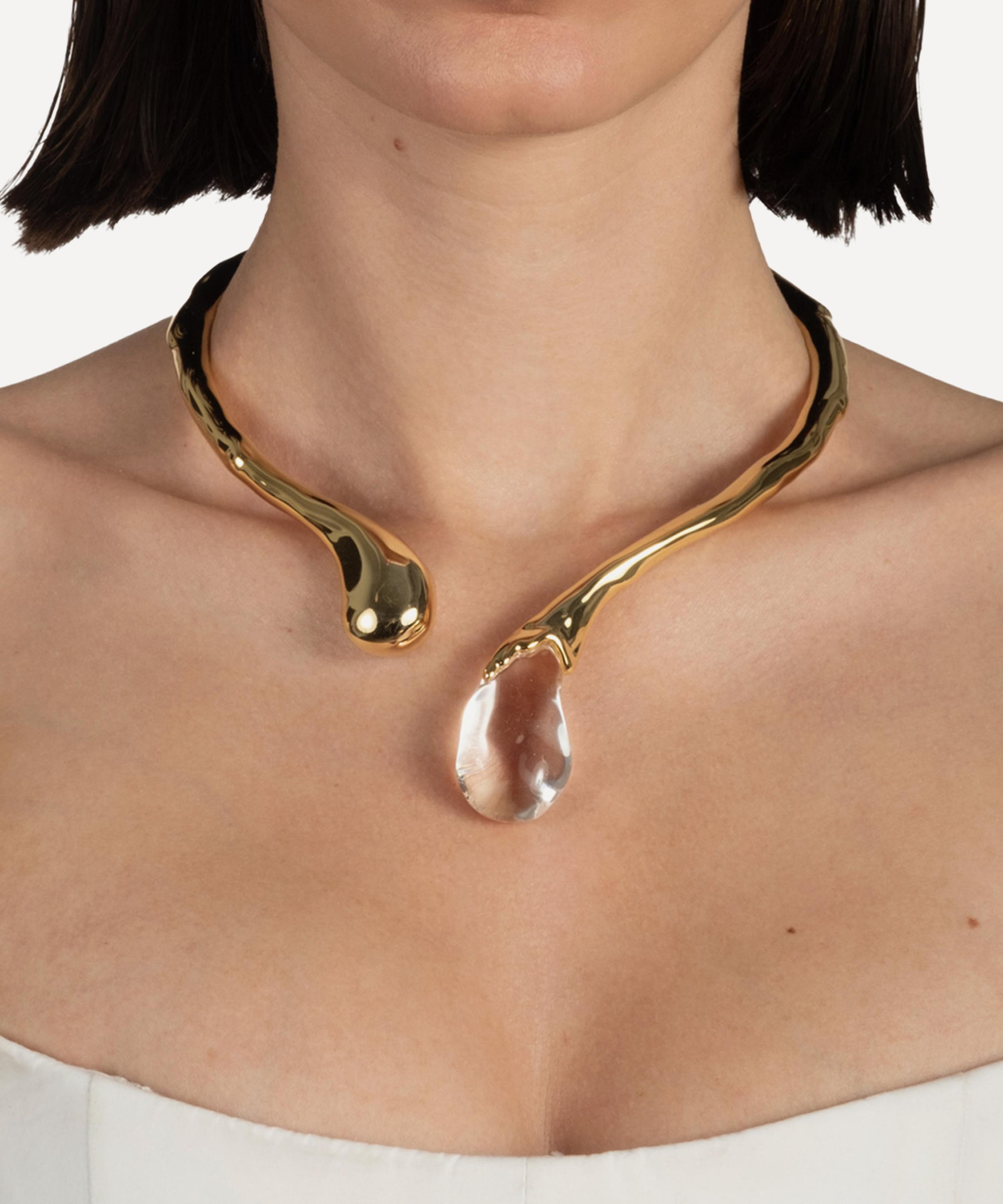 Alexis Bittar - 14ct Gold-Plated Liquid Lucite Sprout Collar Necklace image number 1