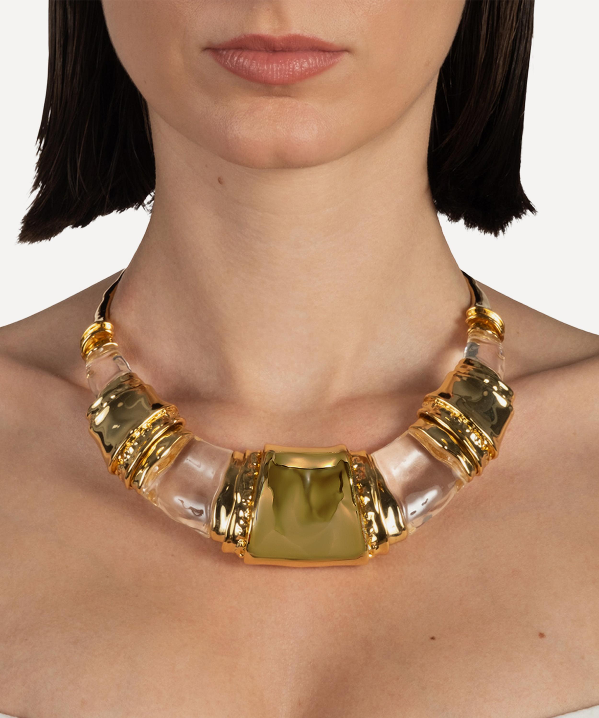 Alexis Bittar - 14ct Gold-Plated Liquid Lucite Brutalist Collar Necklace image number 1