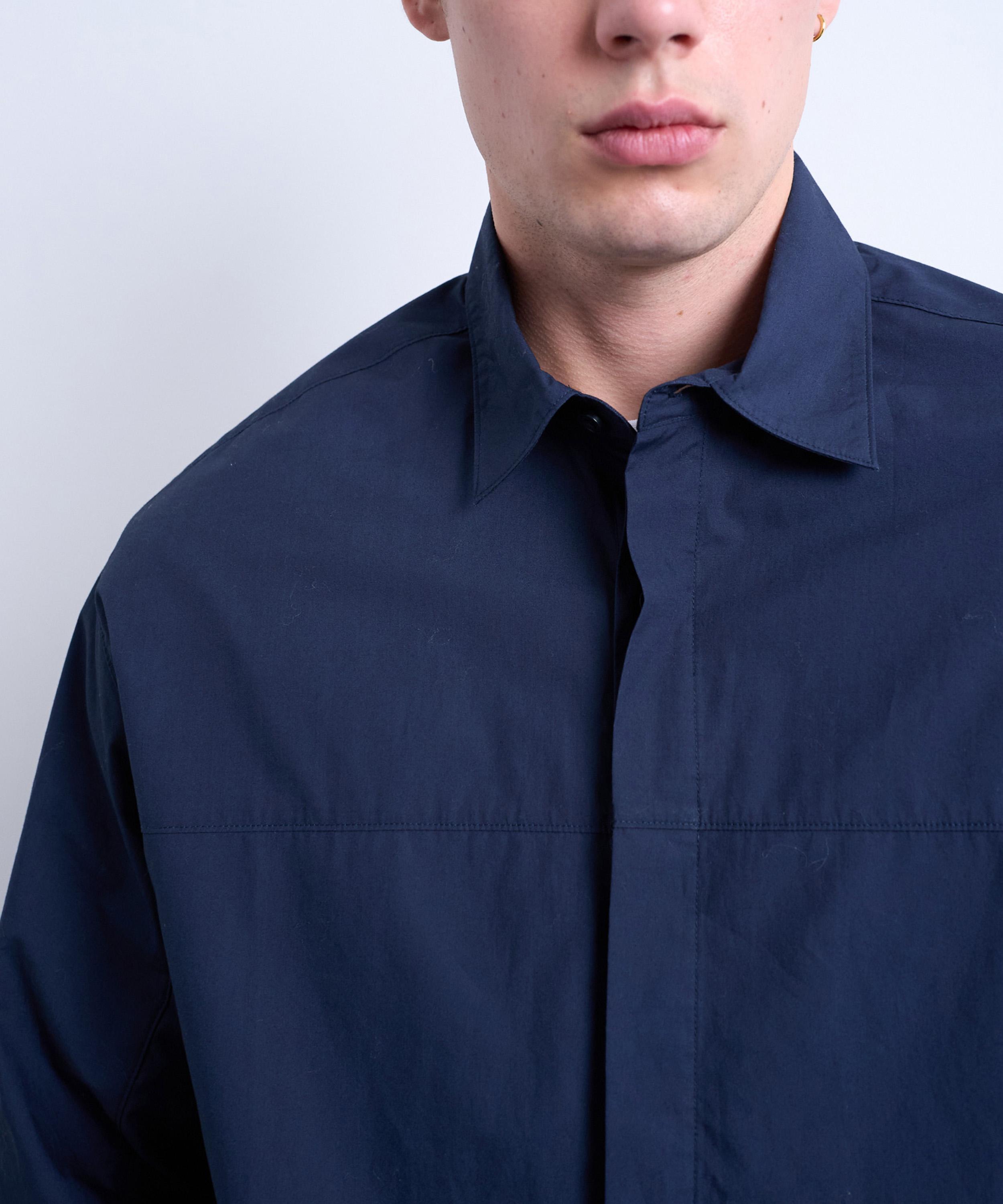 TOPMAN - Navy Oversized Fit Formal Shirt image number 2