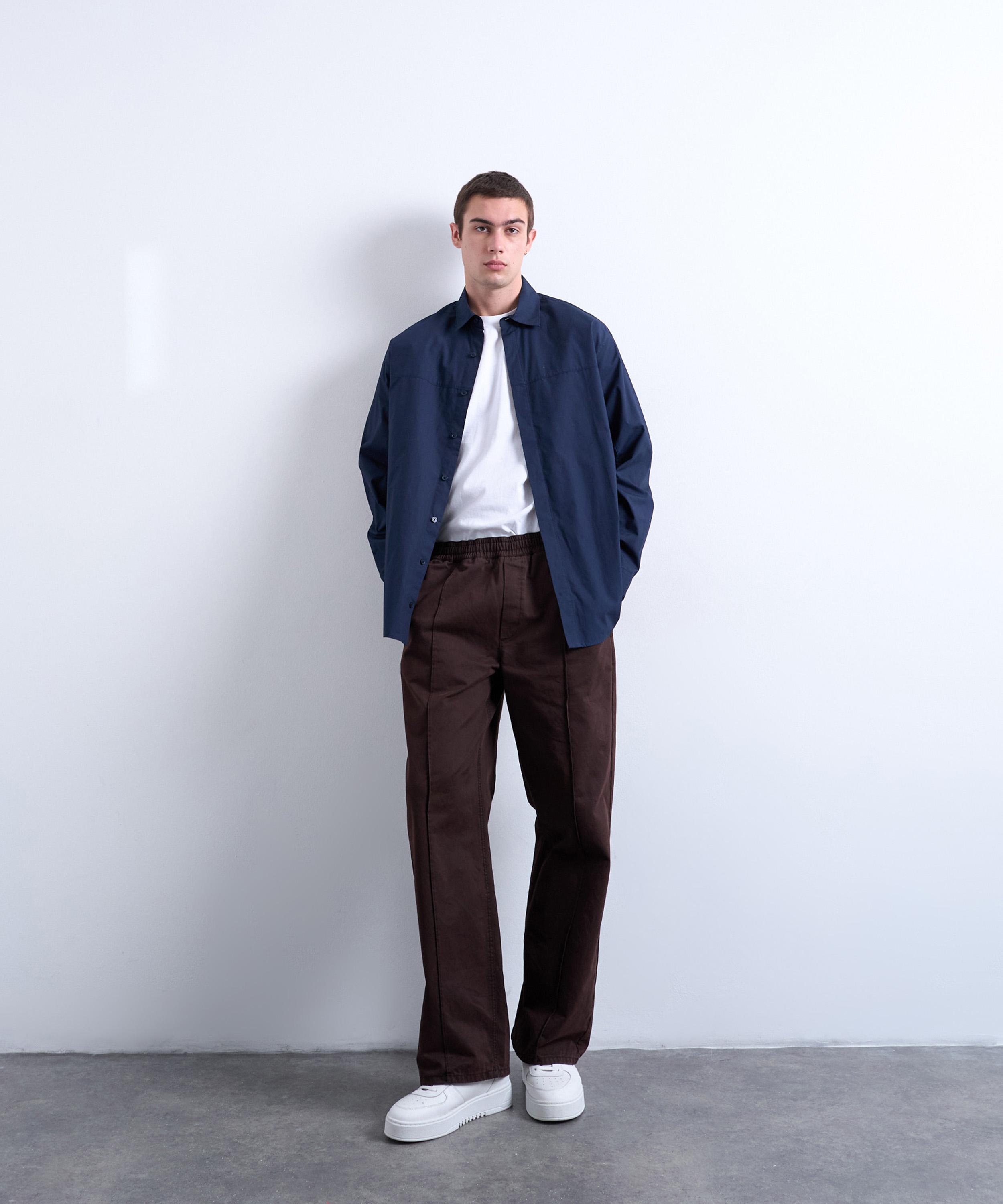 TOPMAN - Navy Oversized Fit Formal Shirt image number 3