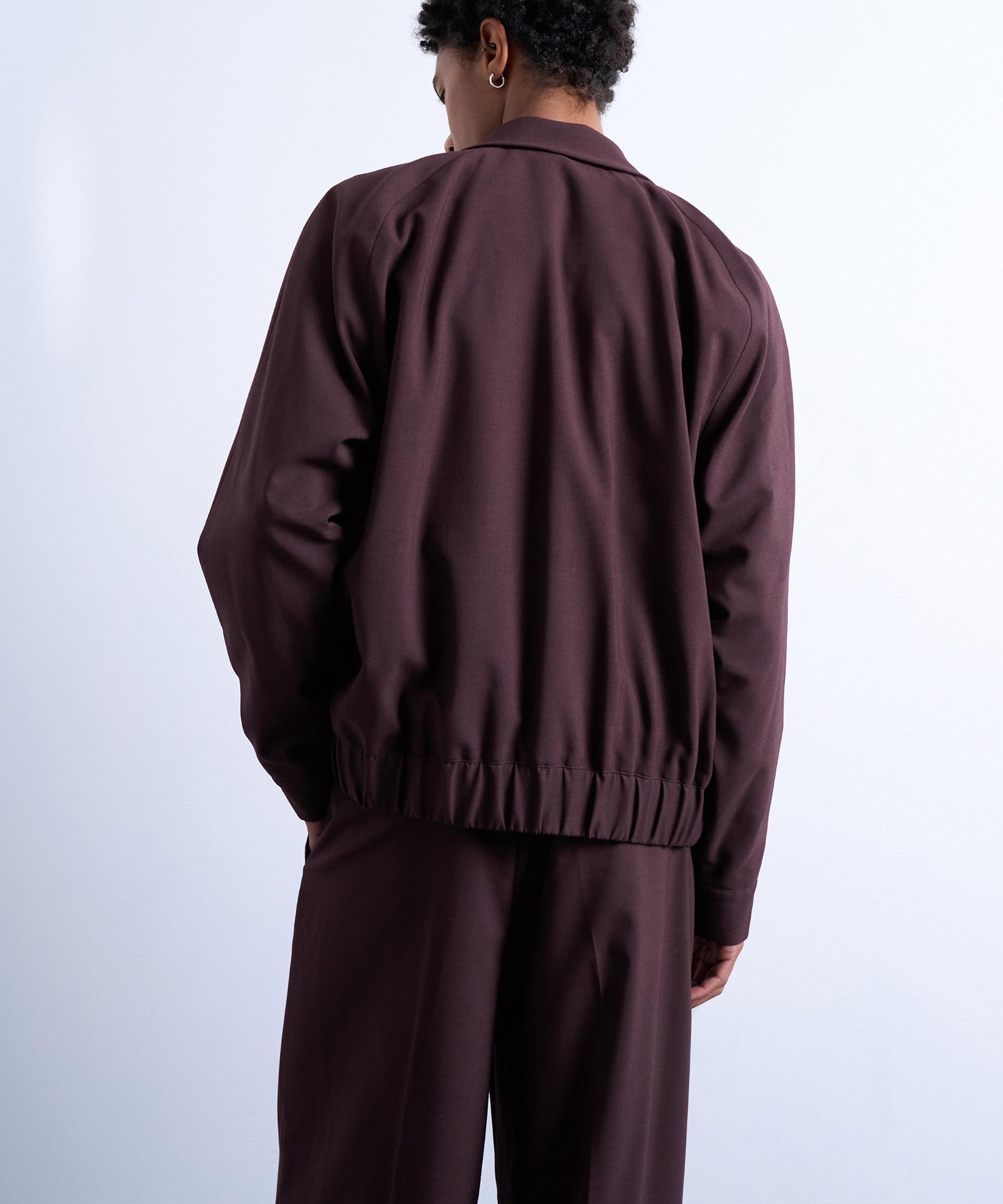 TOPMAN - Burgundy Smart Harrington Jacket image number 2