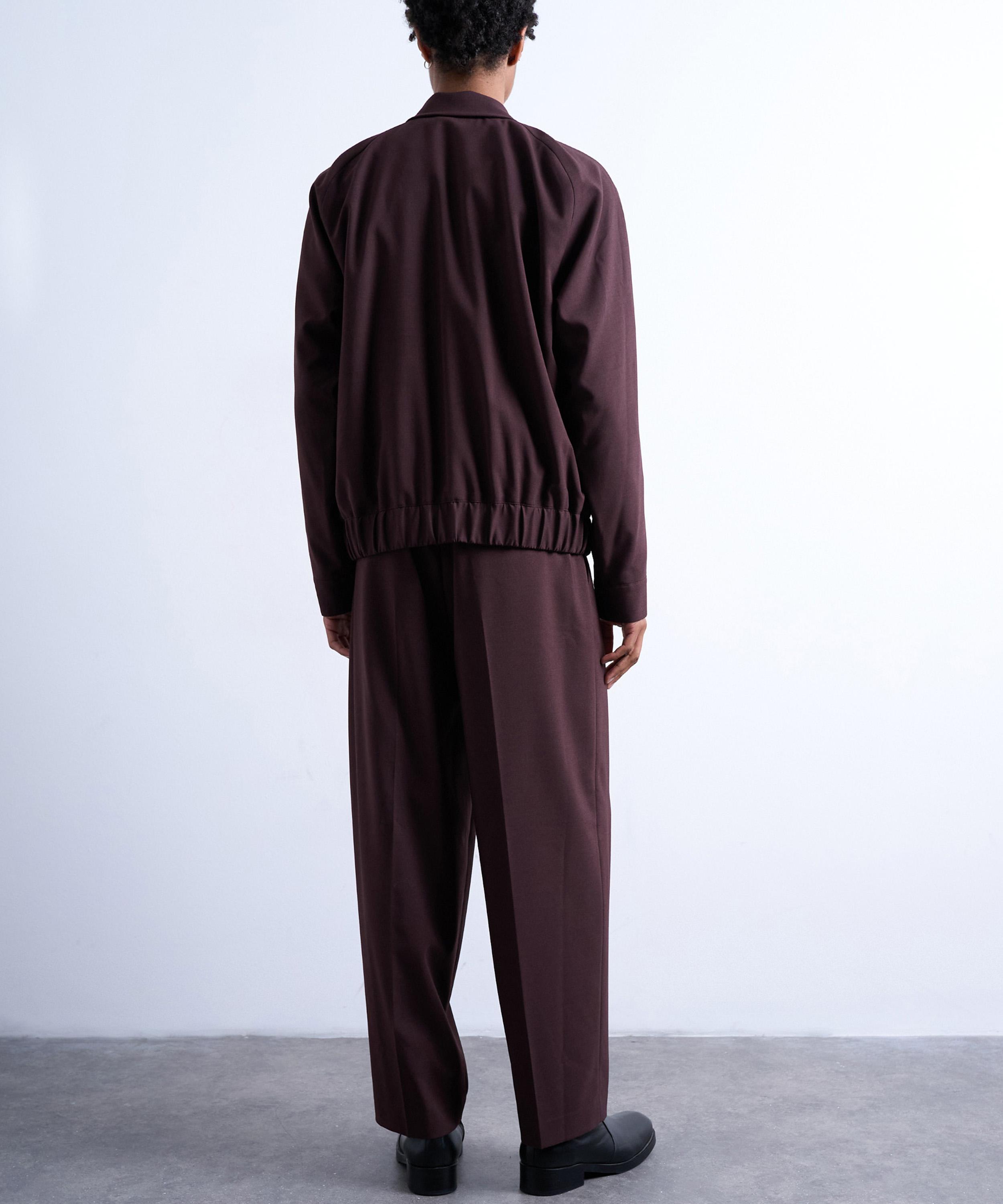TOPMAN - Burgundy Relaxed Tapered Trousers image number 3