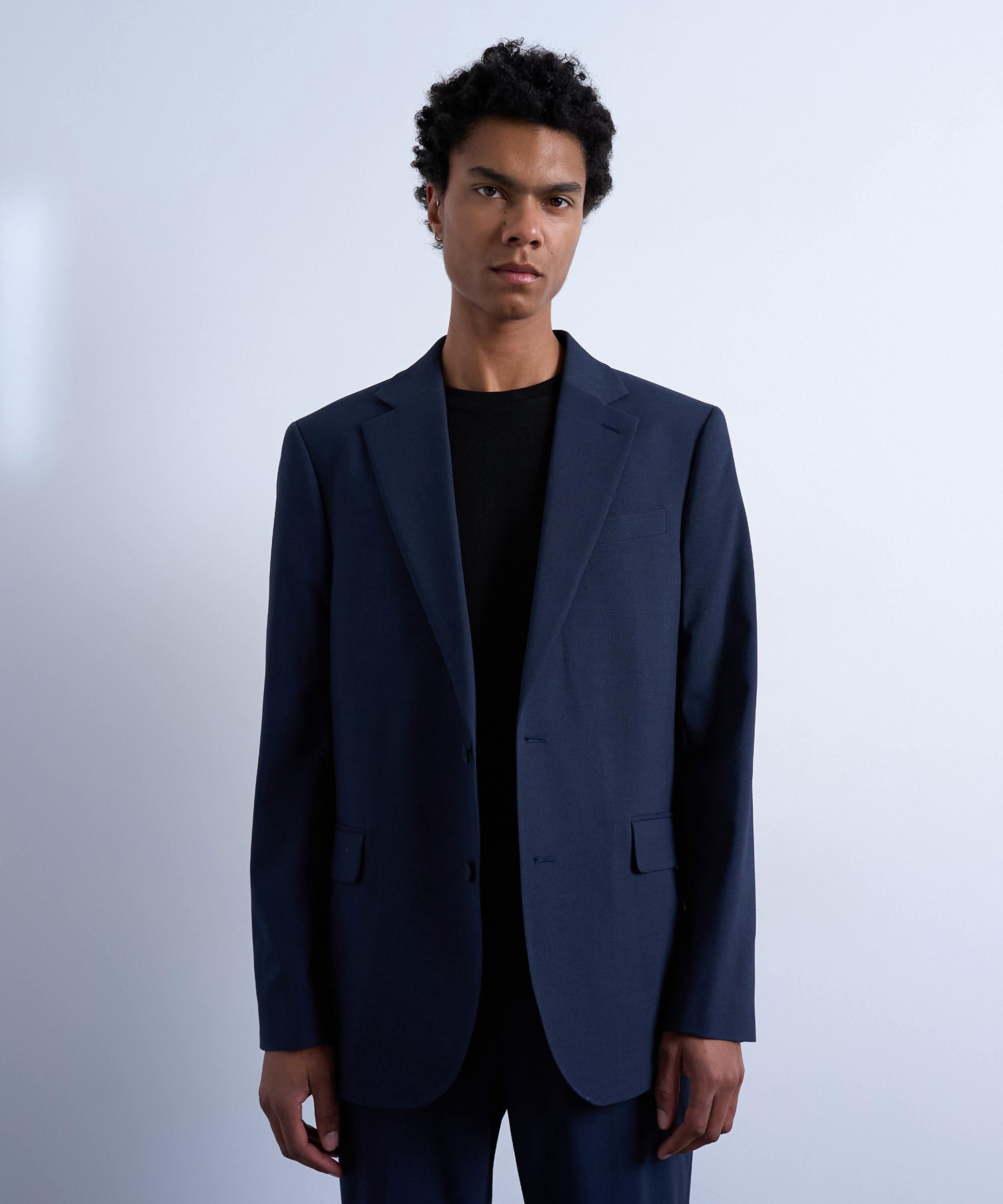 TOPMAN - Navy Wool-Touch Suit Jacket