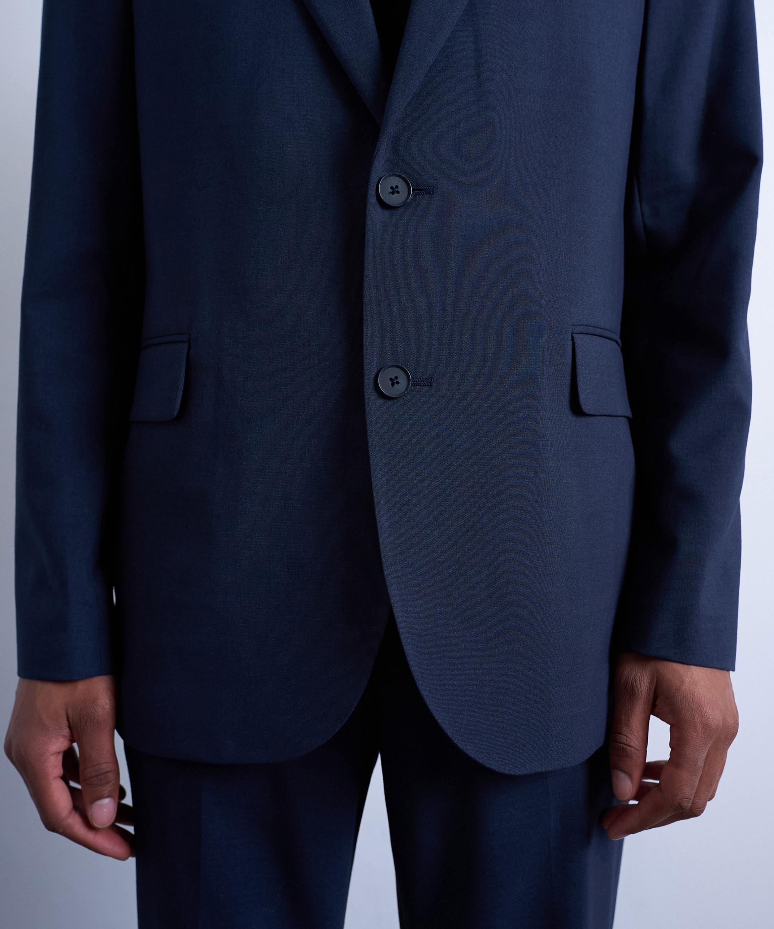 TOPMAN - Navy Wool-Touch Suit Jacket image number 1