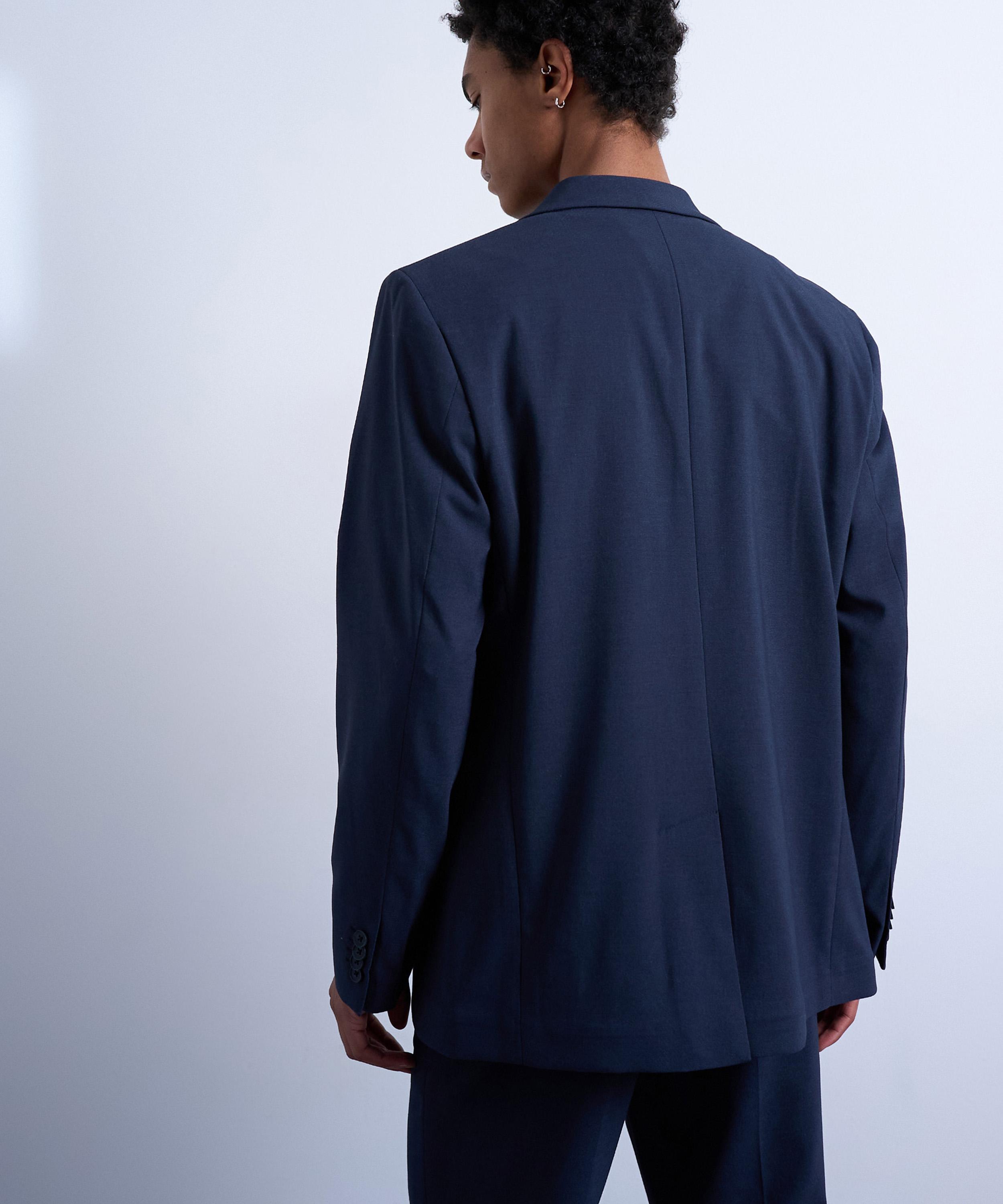 TOPMAN - Navy Wool-Touch Suit Jacket image number 3