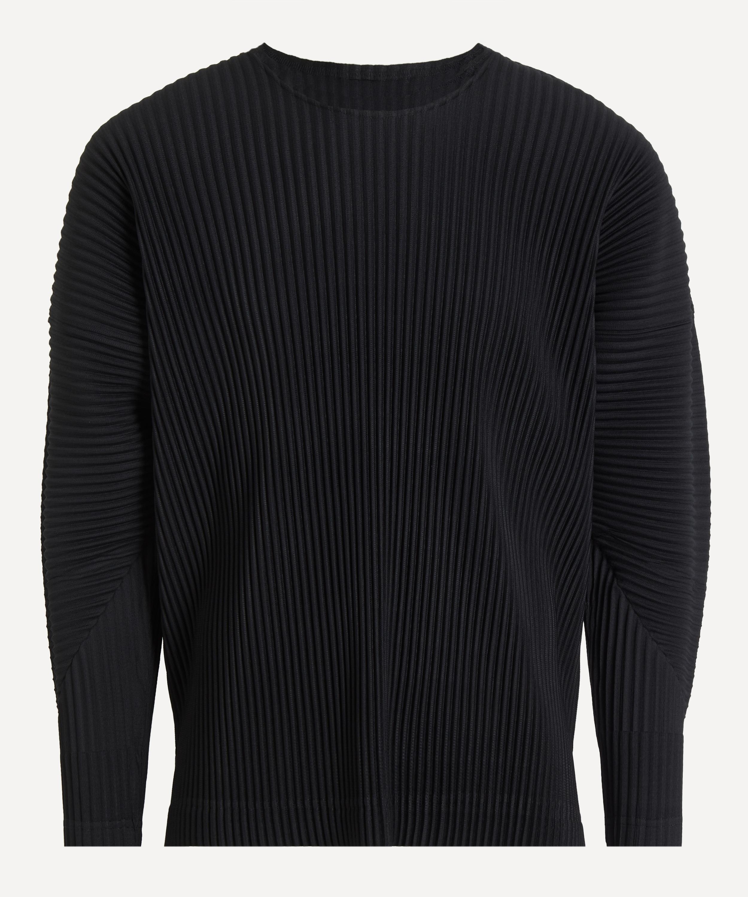 HOMME PLISS&Eacute; ISSEY MIYAKE - MC JANUARY Black Pleated Long-Sleeve Top