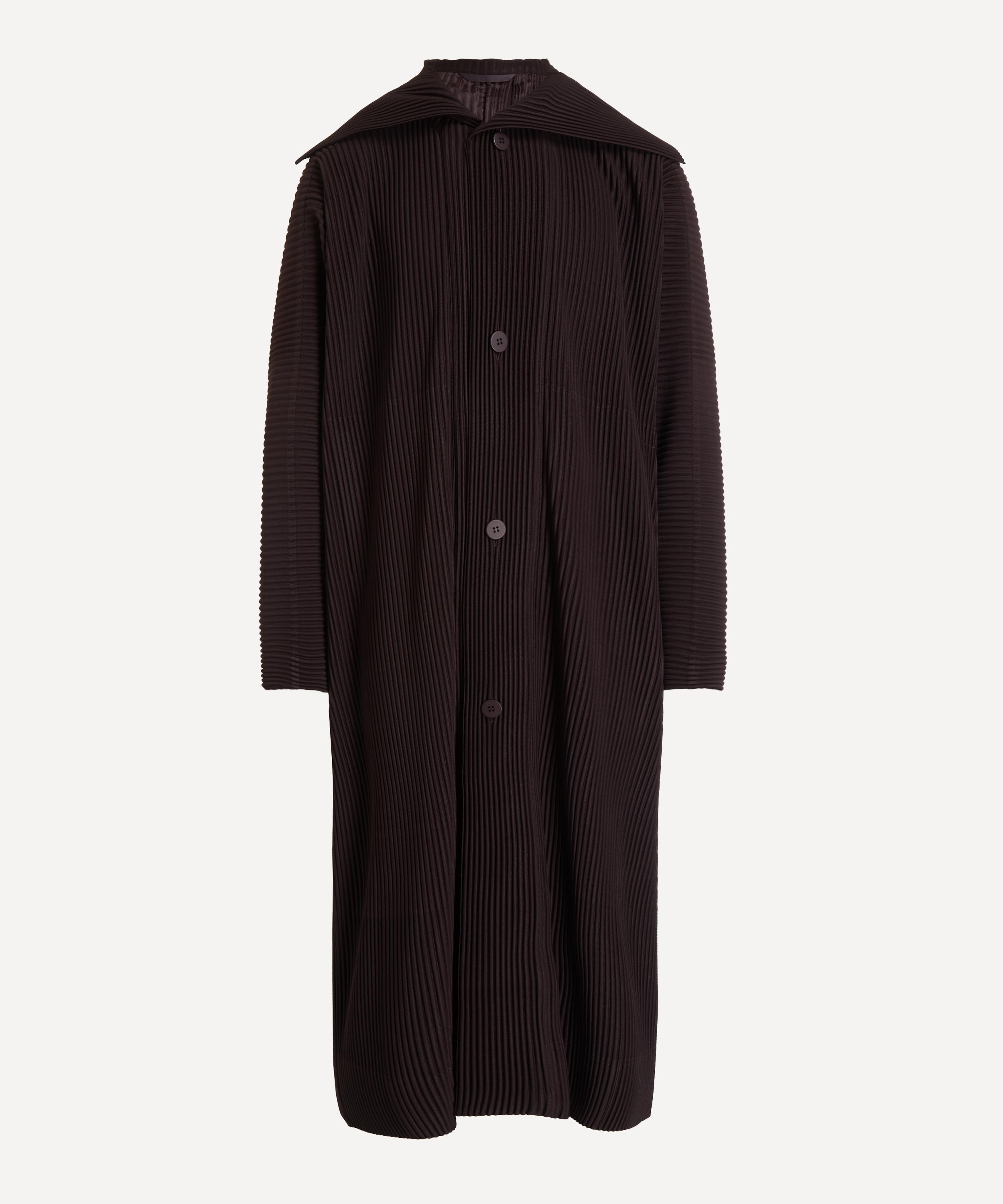 HOMME PLISS&Eacute; ISSEY MIYAKE - MC JANUARY Egg Plant Black Pleated Coat