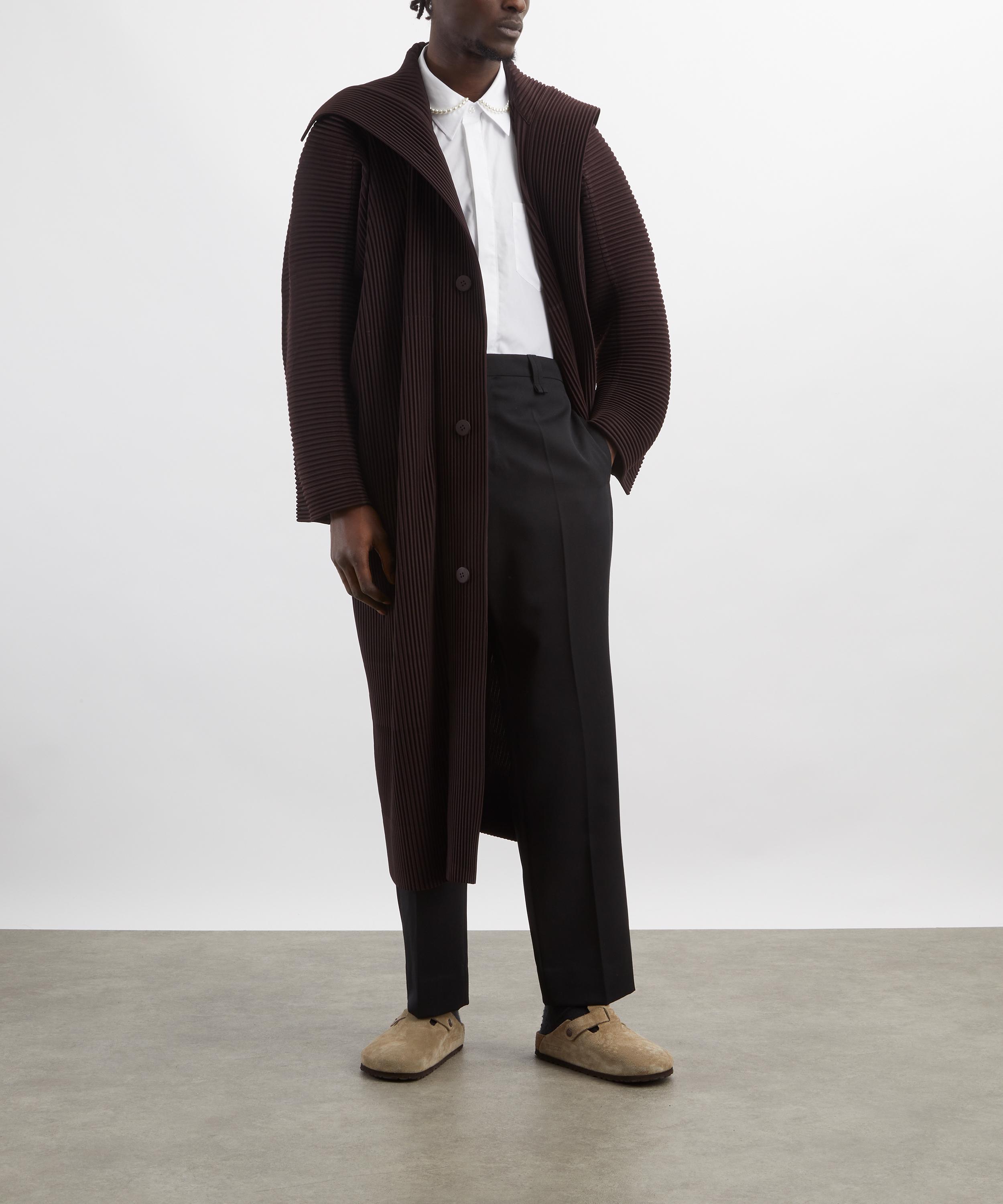 HOMME PLISS&Eacute; ISSEY MIYAKE - MC JANUARY Egg Plant Black Pleated Coat image number 1