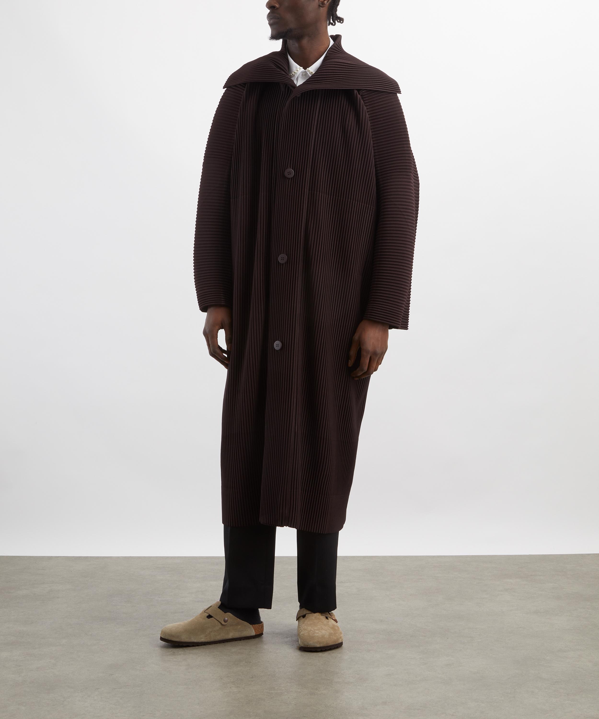 HOMME PLISS&Eacute; ISSEY MIYAKE - MC JANUARY Egg Plant Black Pleated Coat image number 2