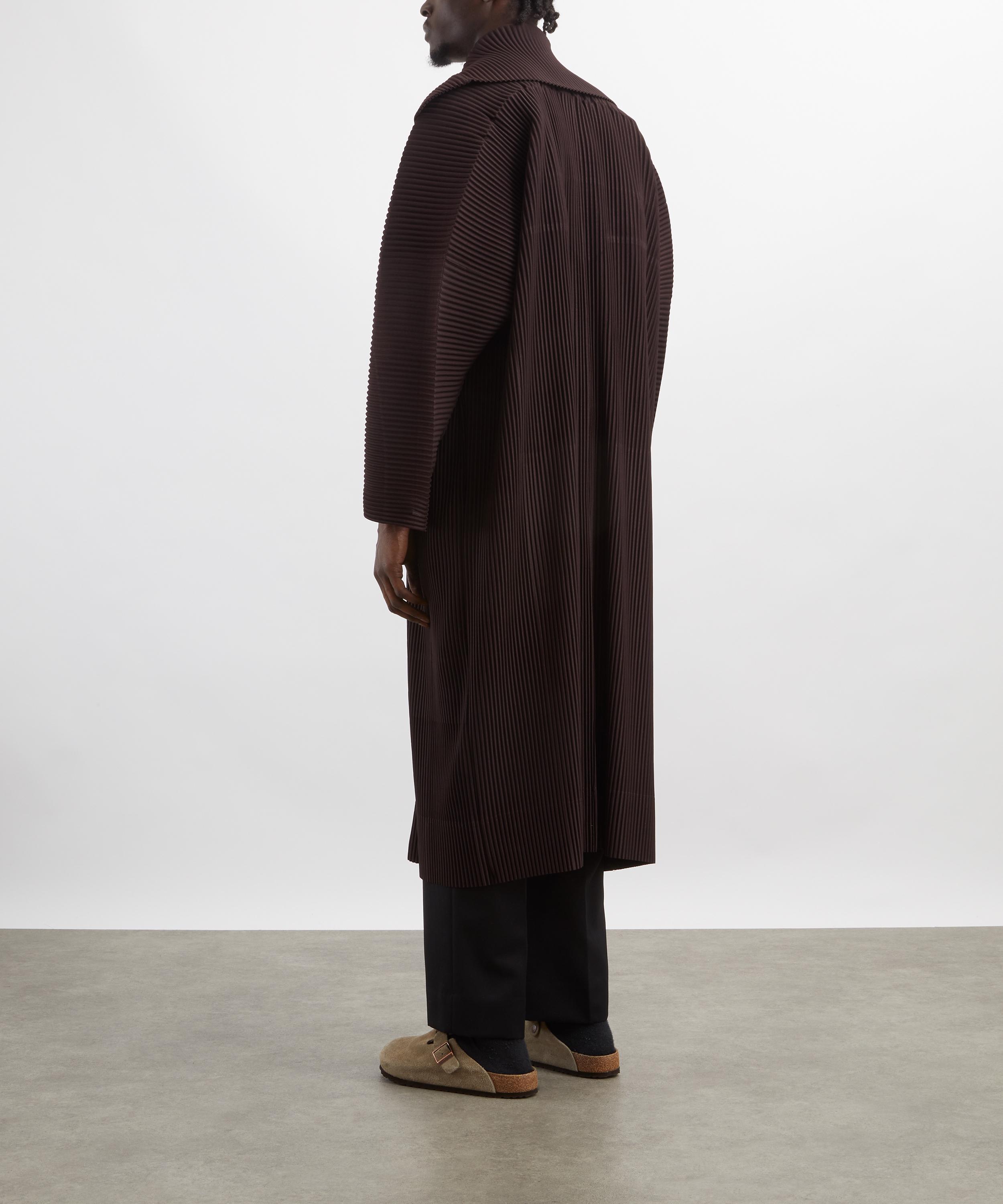 HOMME PLISS&Eacute; ISSEY MIYAKE - MC JANUARY Egg Plant Black Pleated Coat image number 3