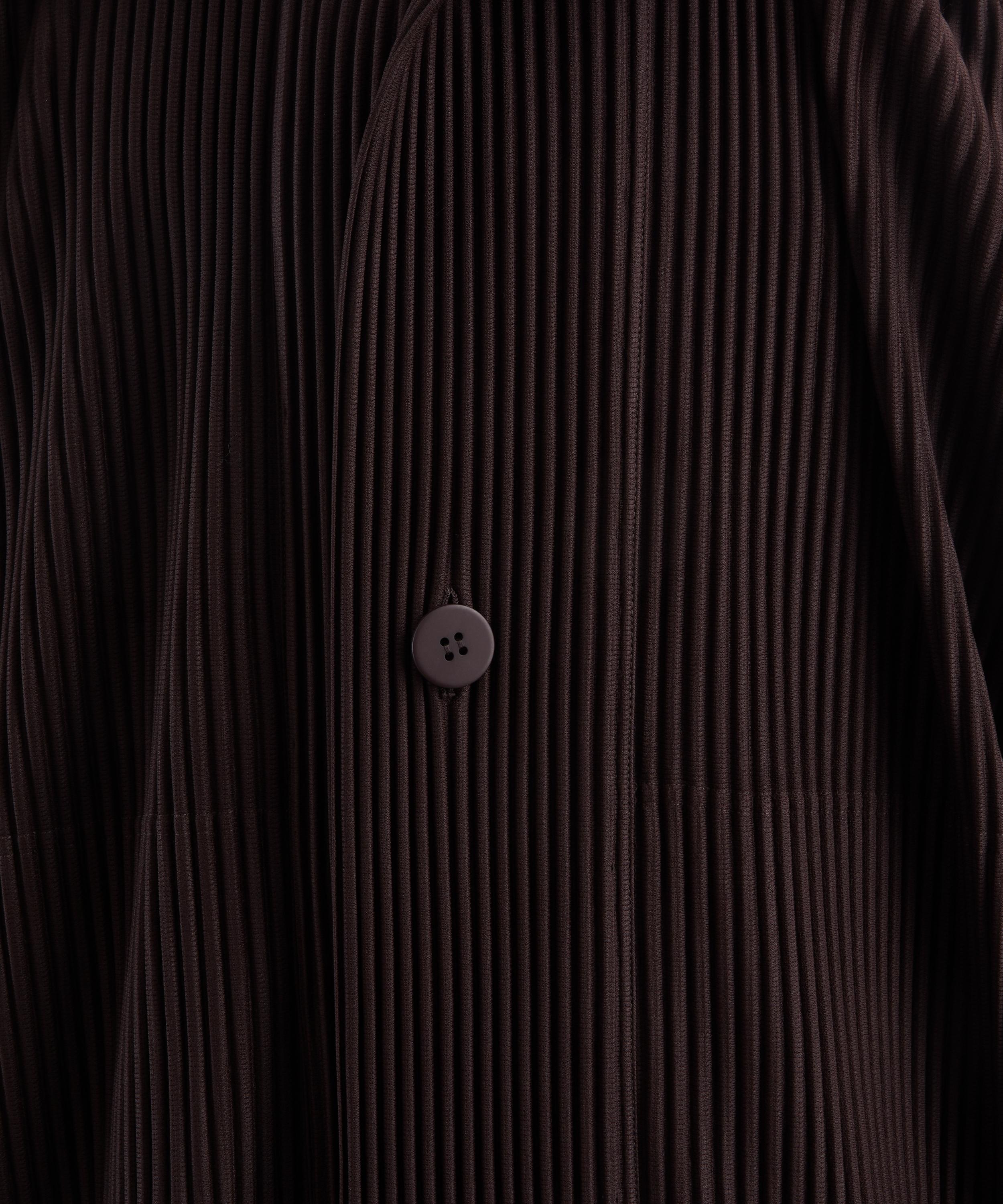 HOMME PLISS&Eacute; ISSEY MIYAKE - MC JANUARY Egg Plant Black Pleated Coat image number 4