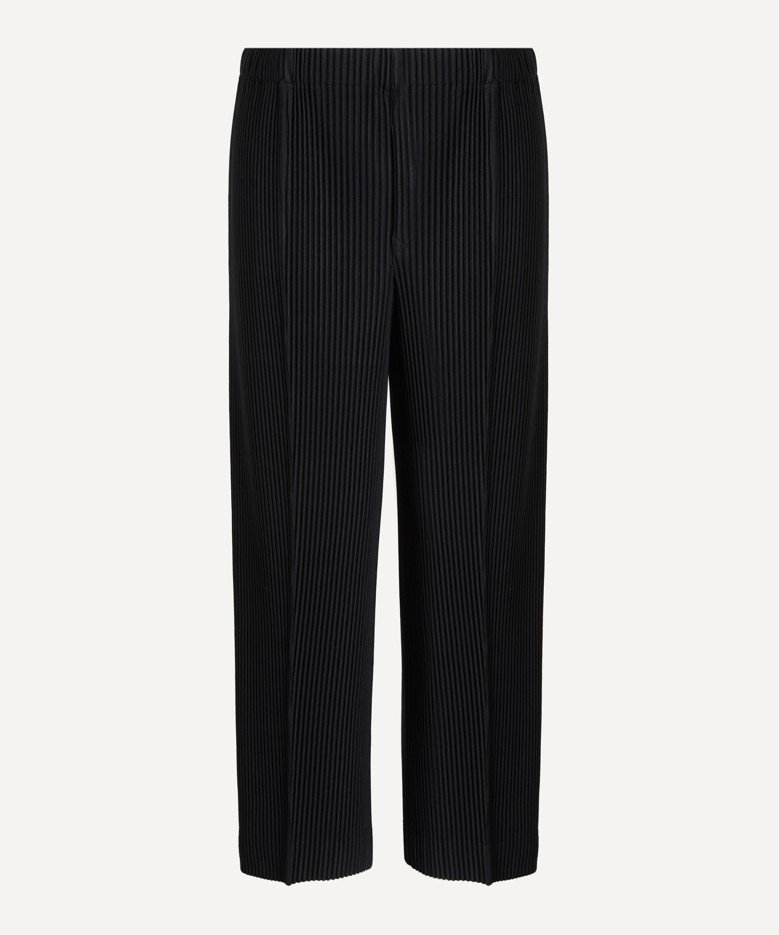 HOMME PLISS&Eacute; ISSEY MIYAKE - MC JANUARY Black Pleated Straight-Leg Trousers