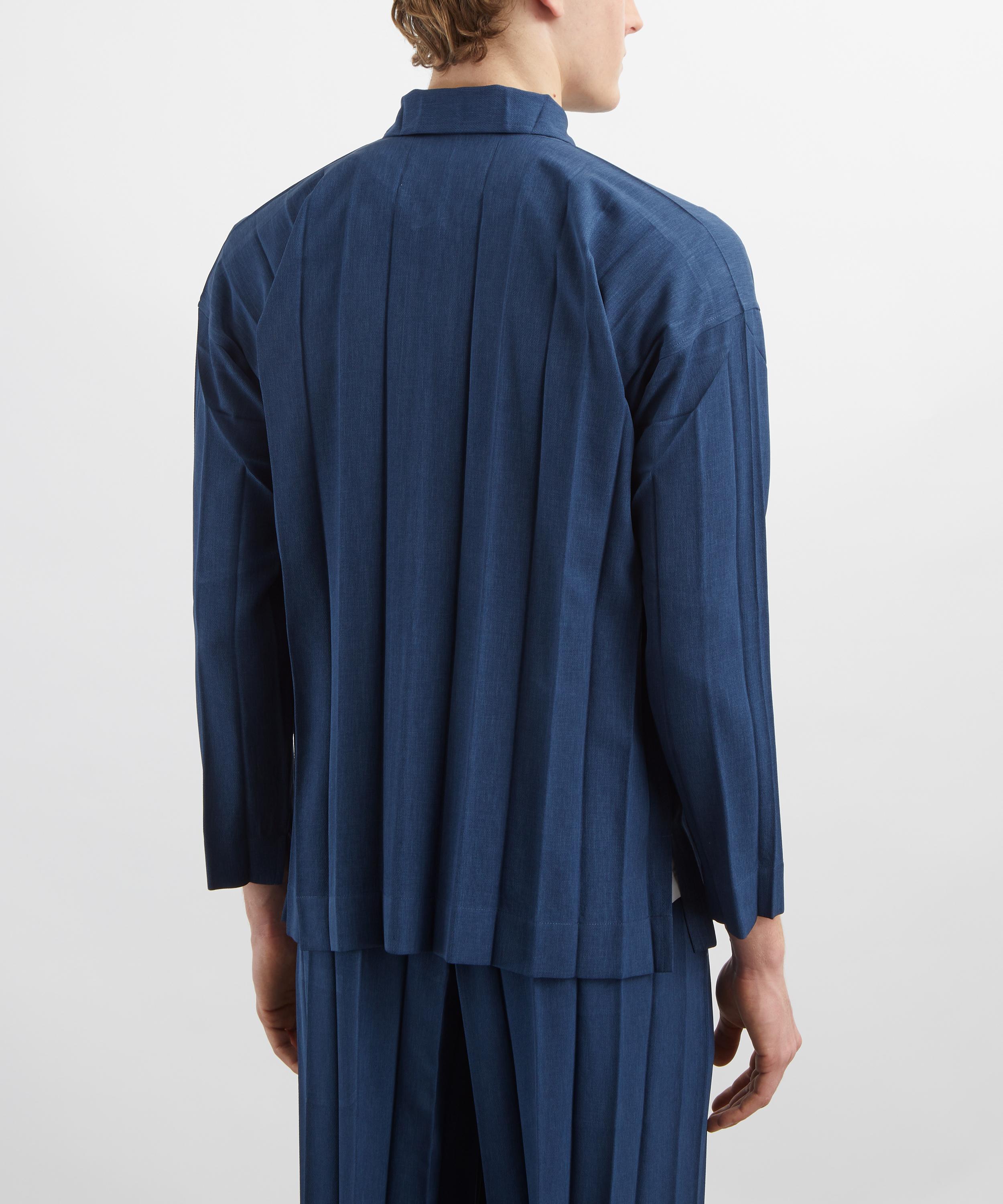 HOMME PLISS&Eacute; ISSEY MIYAKE - EDGE ENSEMBLE Navy Pleated Shirt image number 3