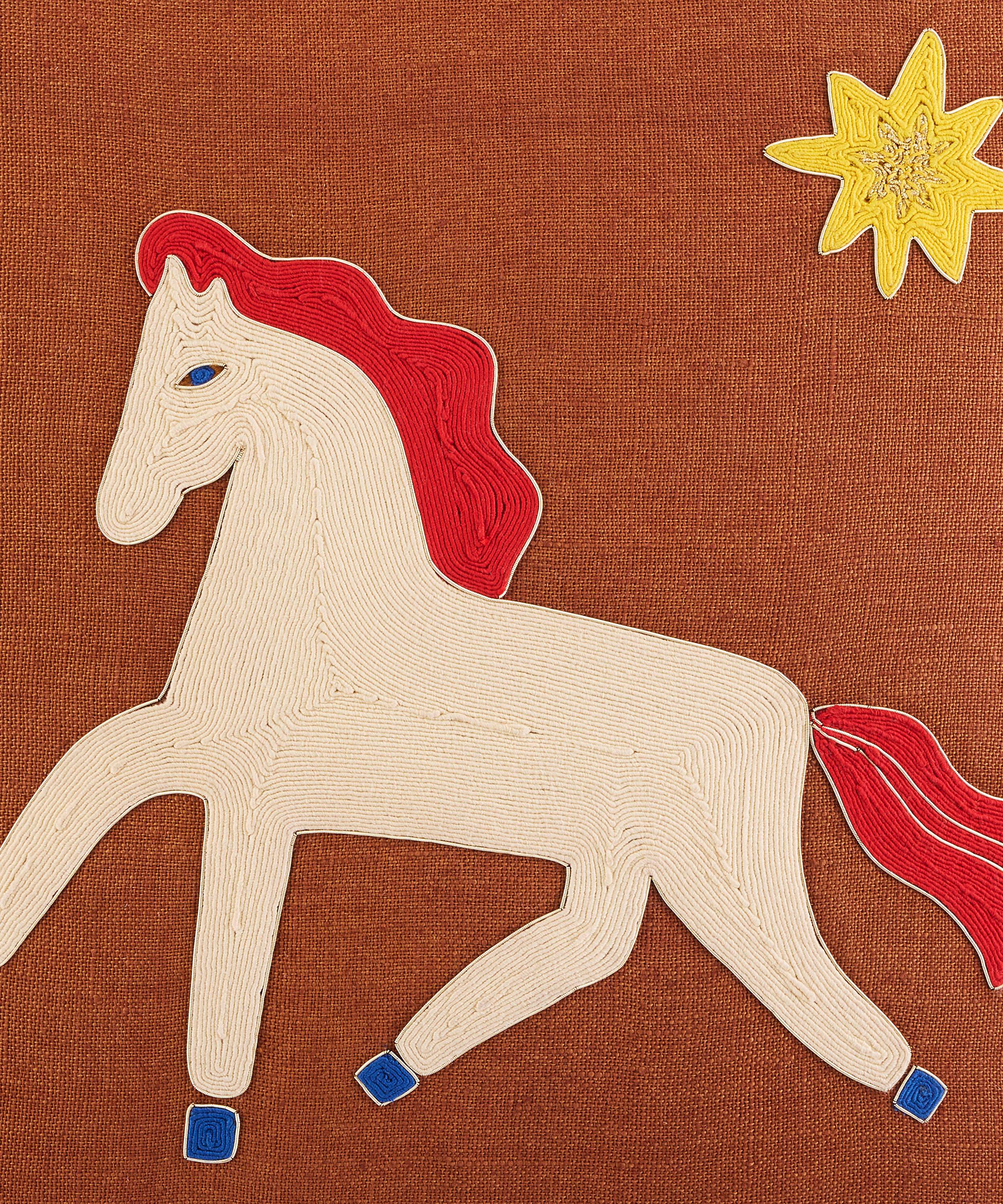 Jonathan Adler - Playa Horse Linen Cushion image number 1
