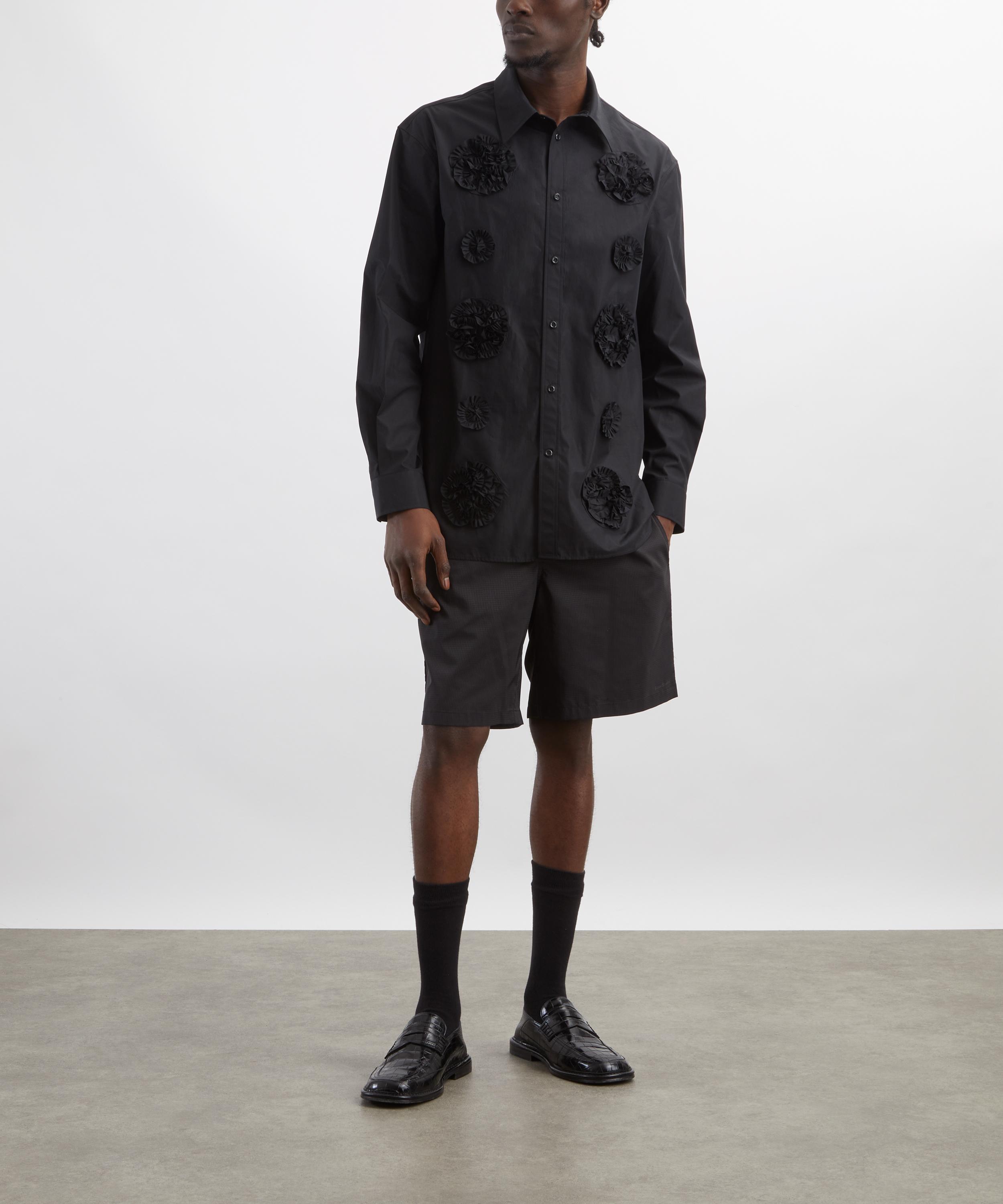 Simone Rocha - Black Frill Flower Easy Shirt&nbsp; image number 1