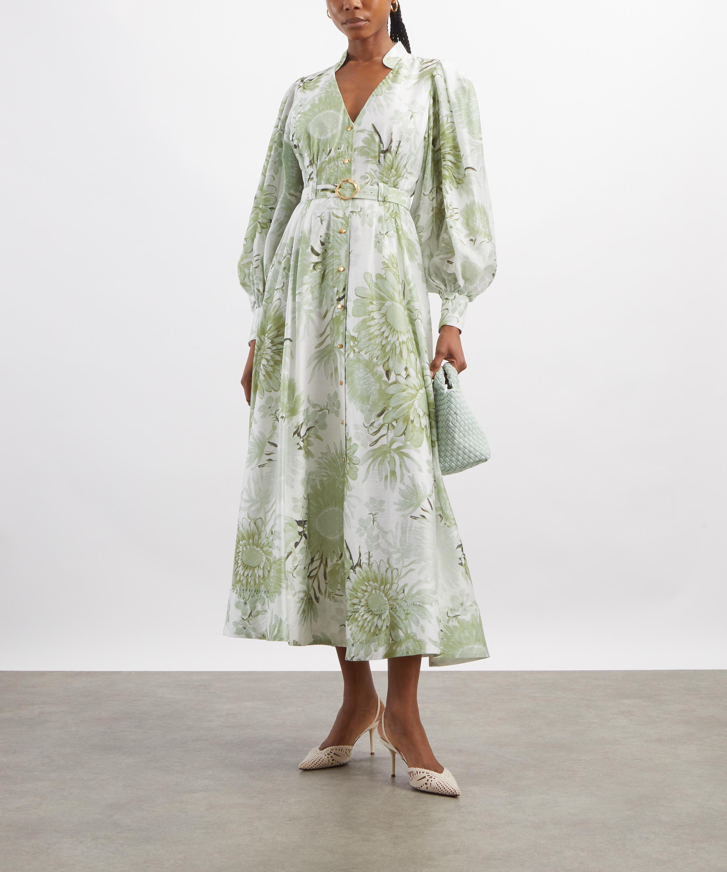 Aje - Reflector Olive Native Flower Shirt Dress image number 1