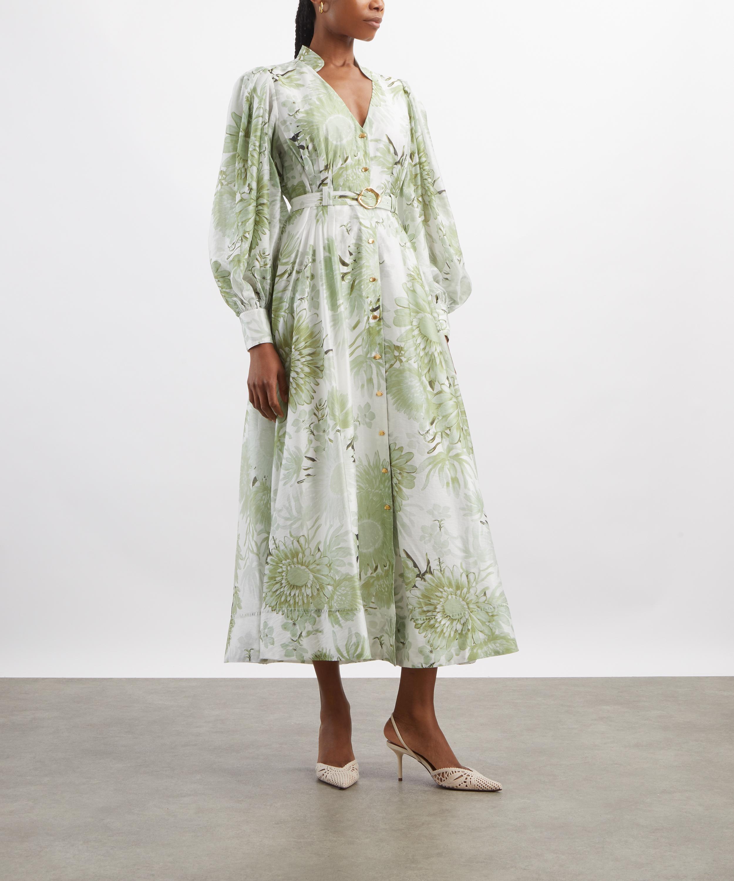 Aje - Reflector Olive Native Flower Shirt Dress image number 2
