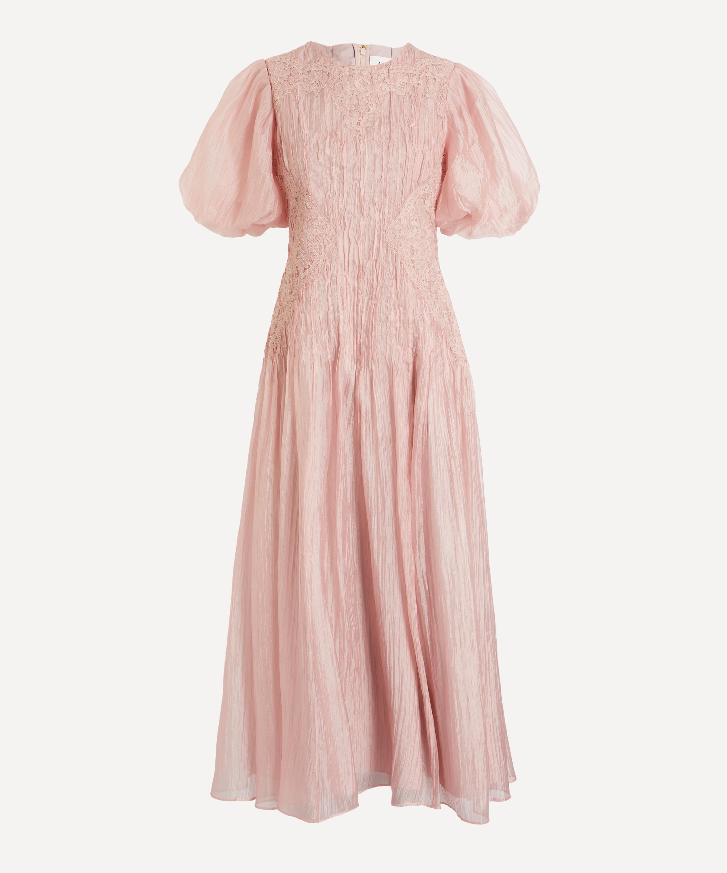 Aje - Ophelia Lace Fawn Pink Midi Dress