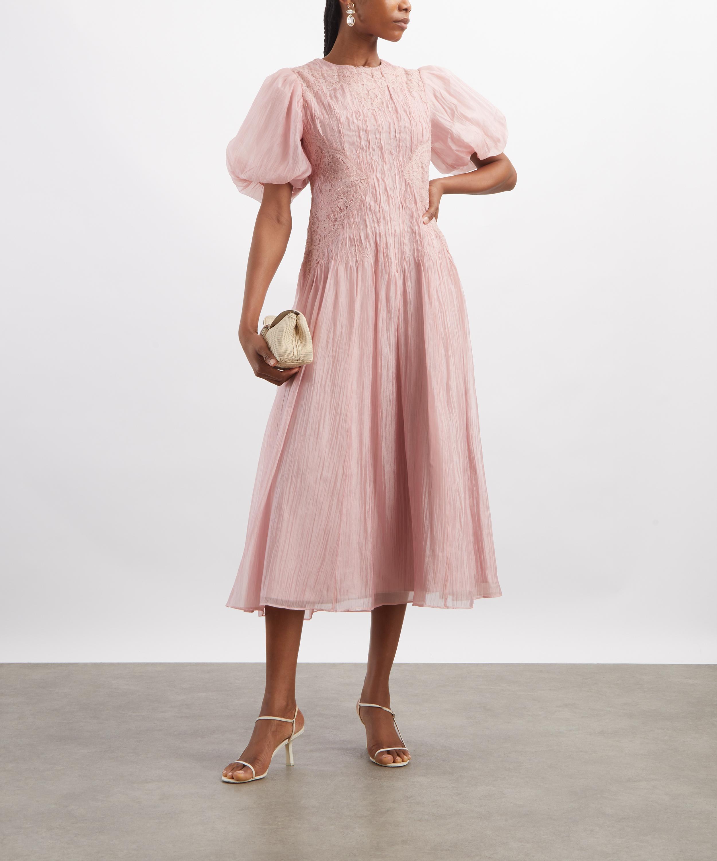 Aje - Ophelia Lace Fawn Pink Midi Dress image number 1