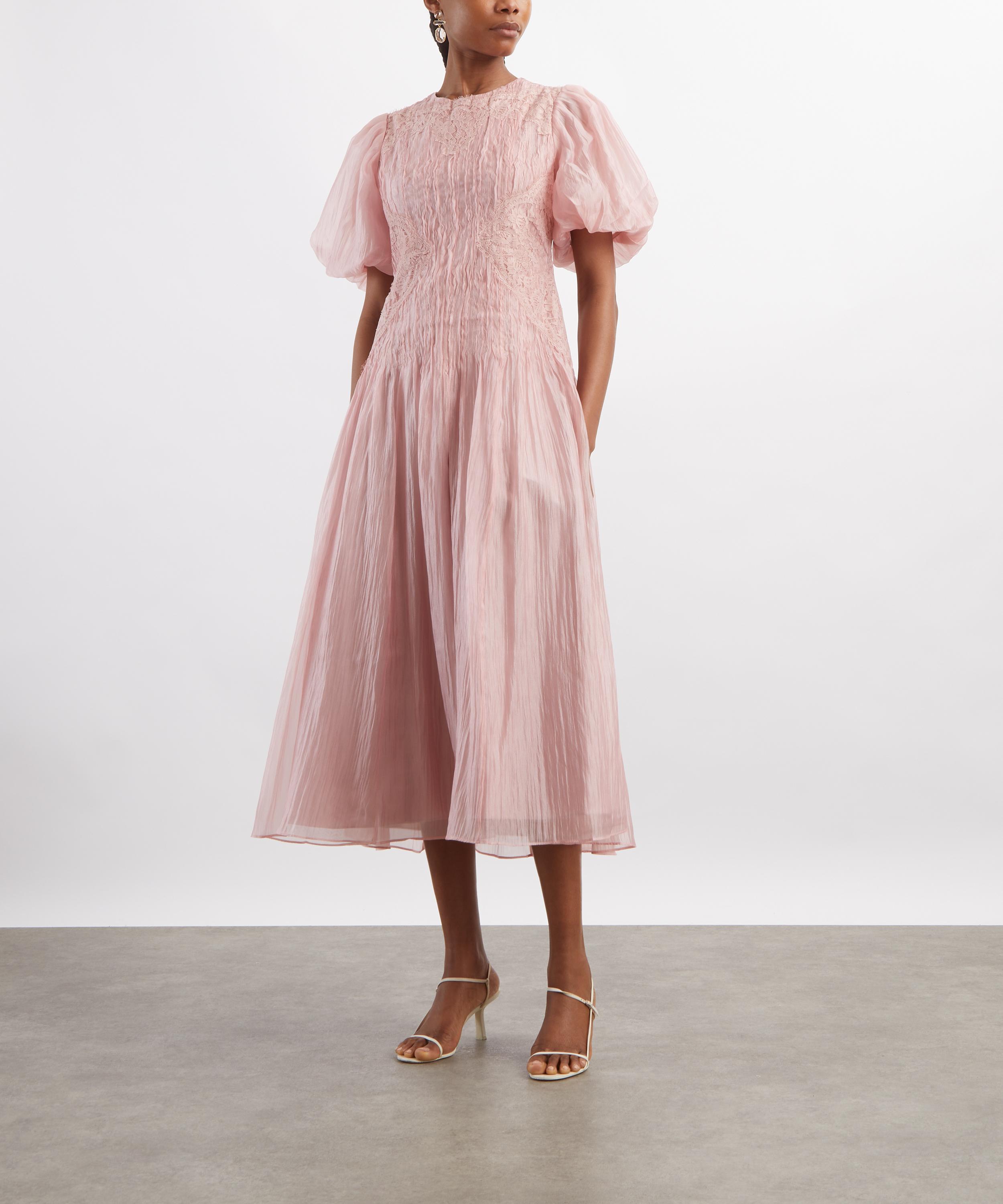 Aje - Ophelia Lace Fawn Pink Midi Dress image number 2