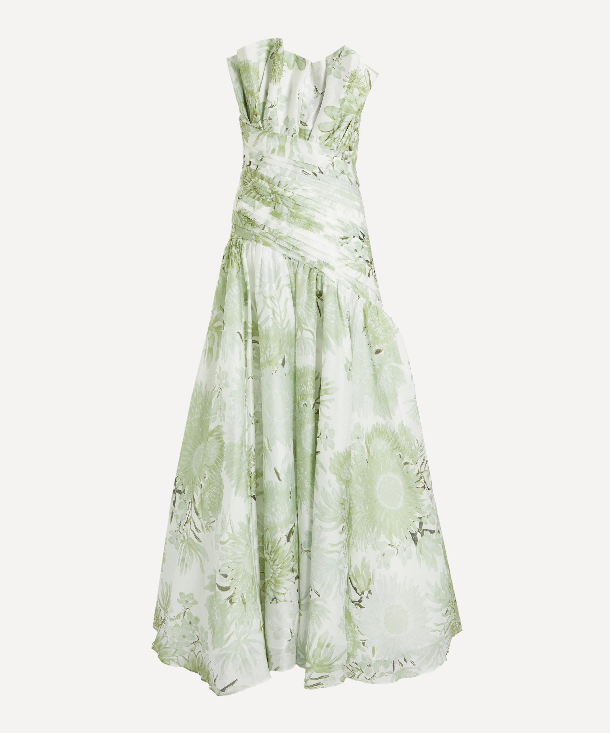 Aje Reflector Olive Native Flower Gown | Liberty