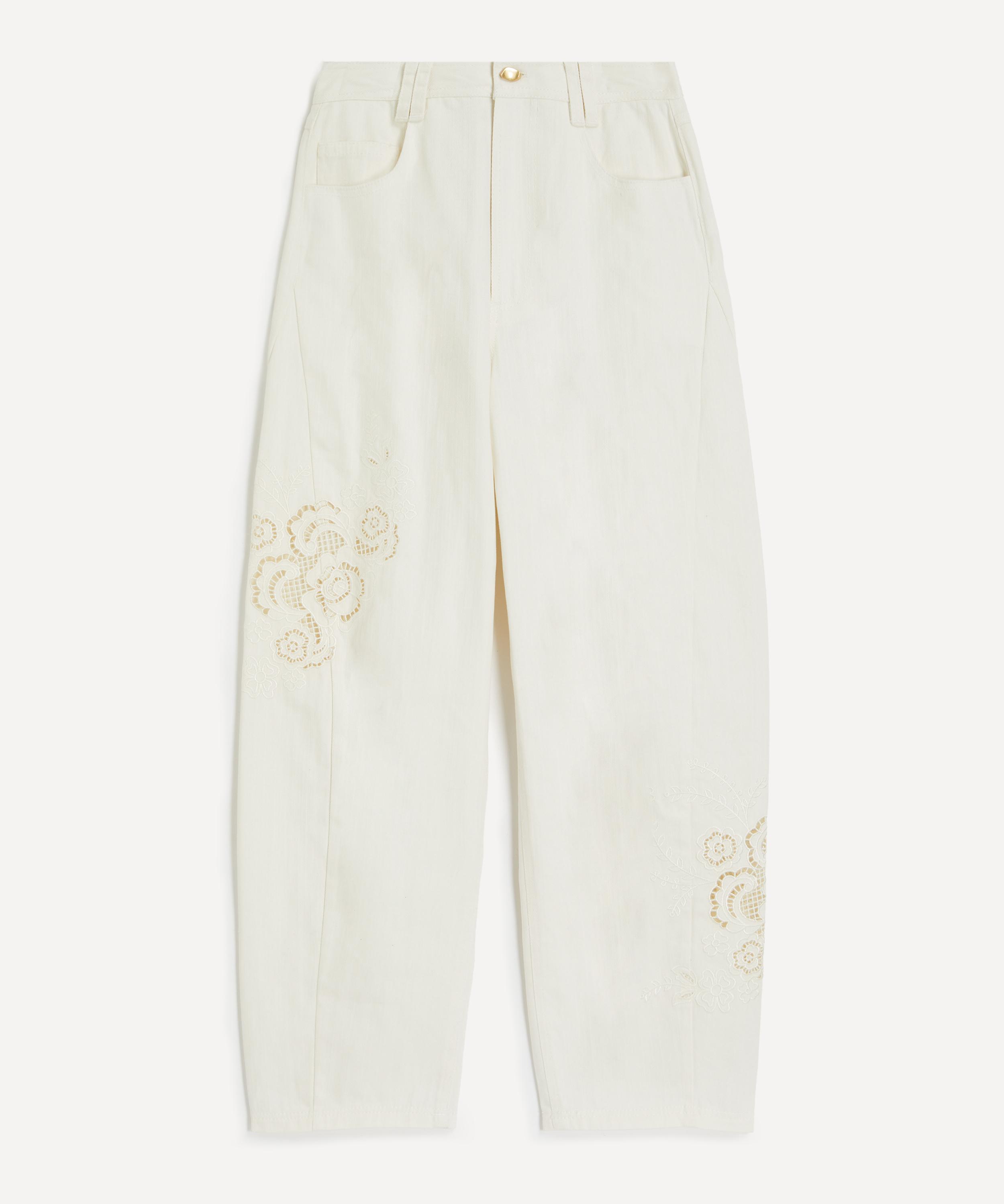 Aje - Halo Embroidered Barrel-Leg Denim Trousers