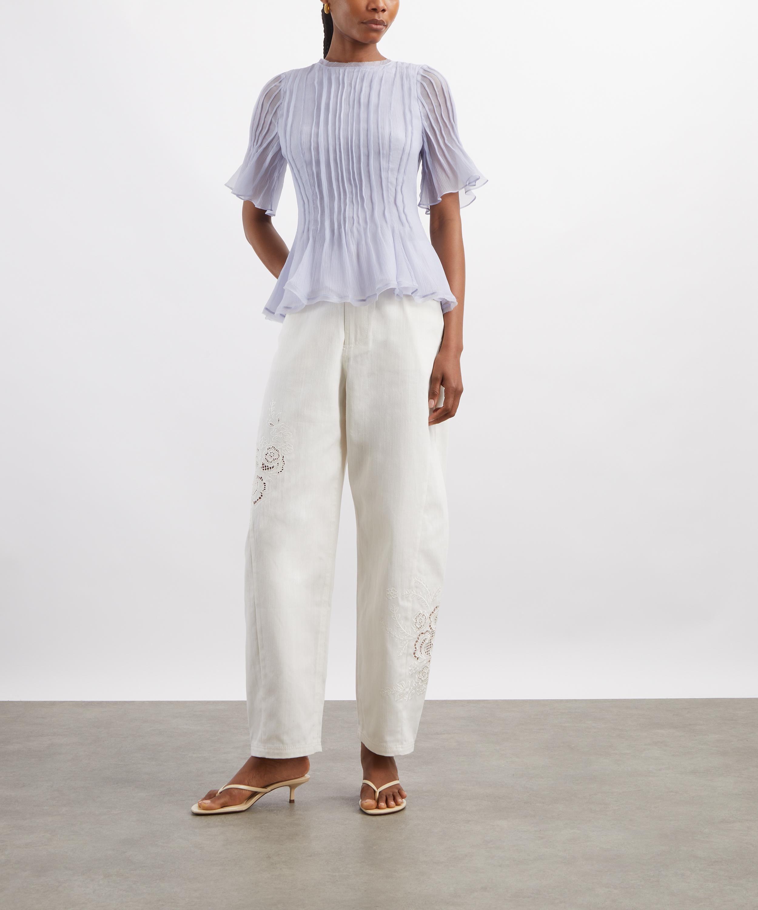 Aje - Halo Embroidered Barrel-Leg Denim Trousers image number 1