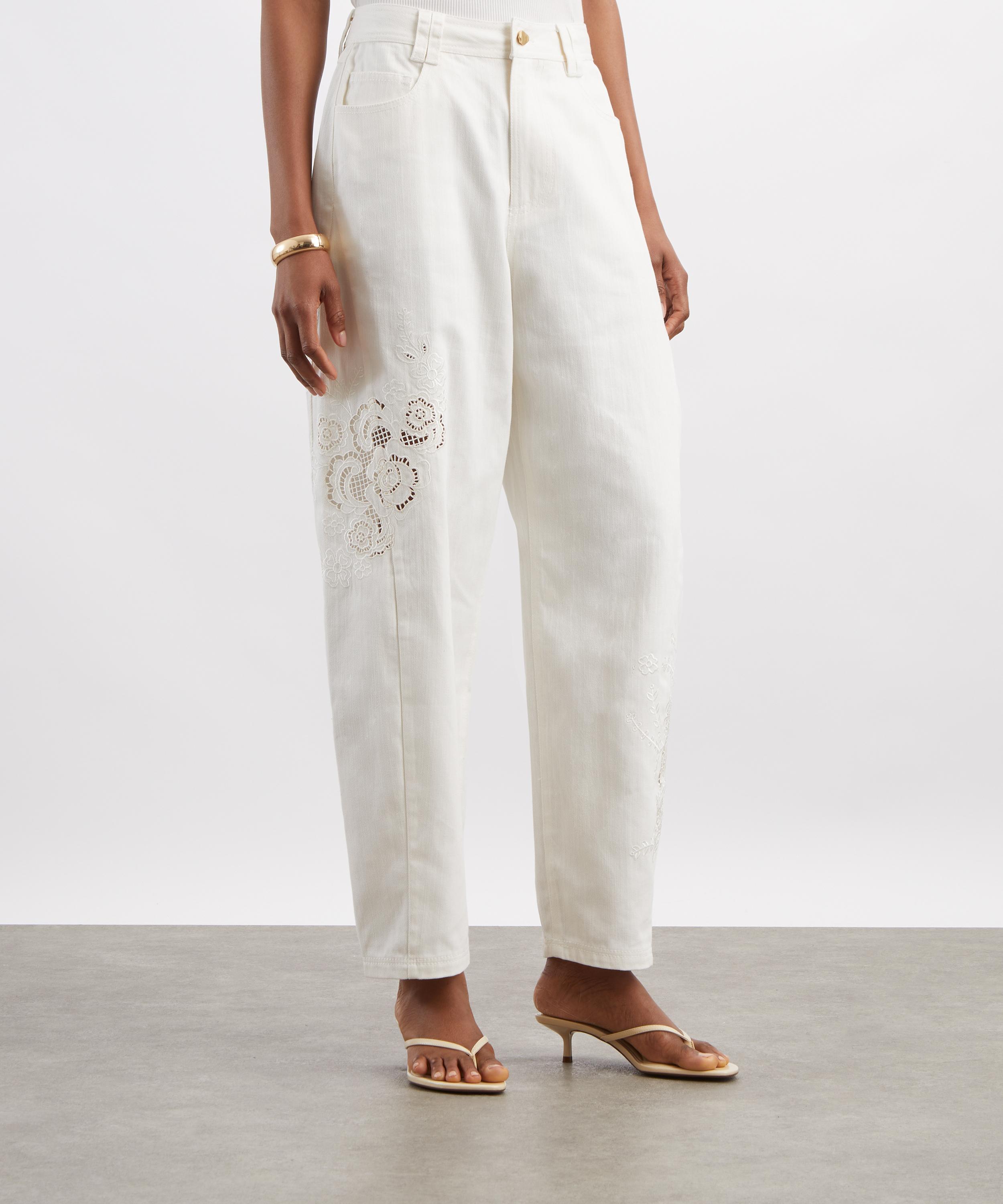 Aje - Halo Embroidered Barrel-Leg Denim Trousers image number 2