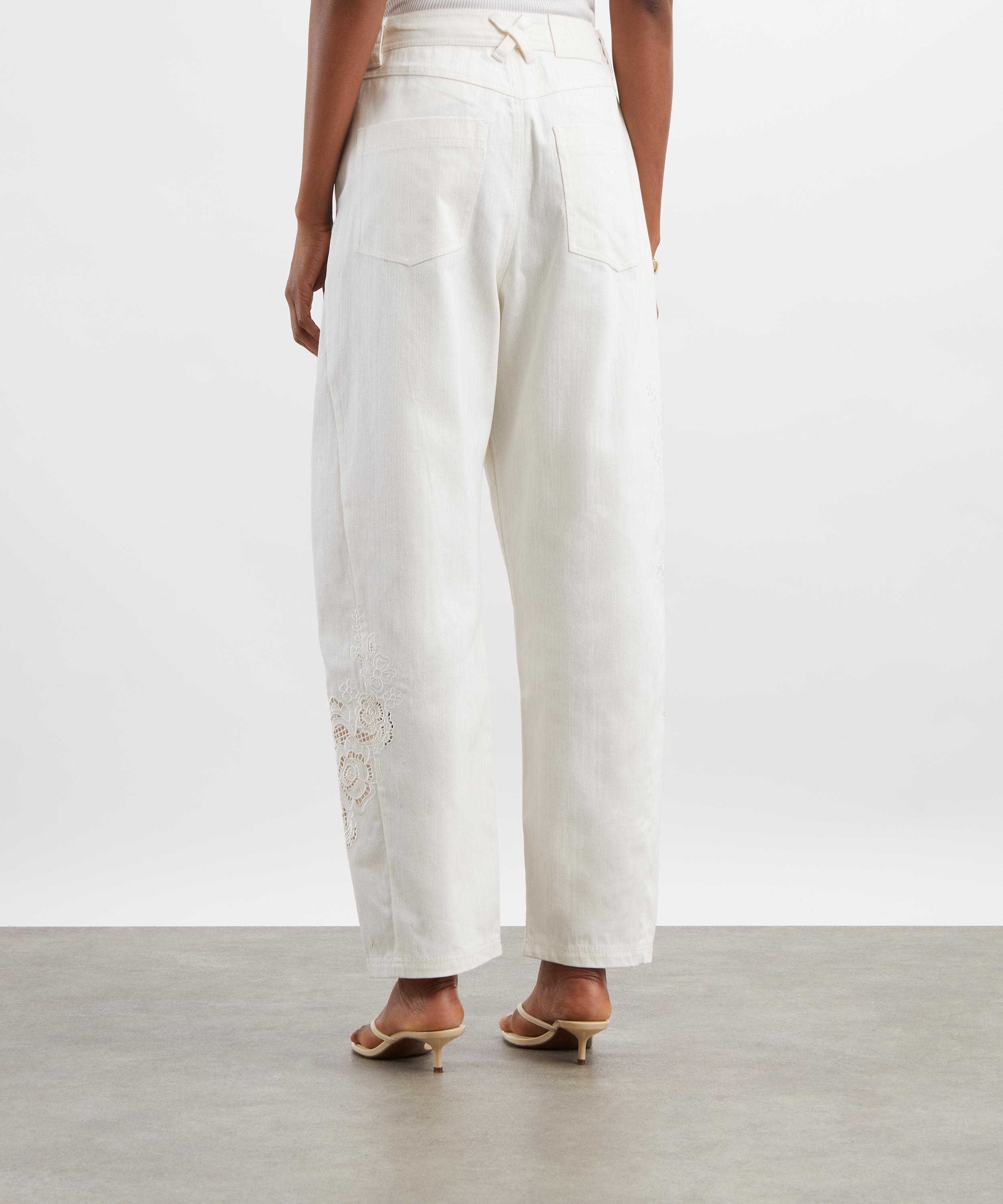 Aje - Halo Embroidered Barrel-Leg Denim Trousers image number 3