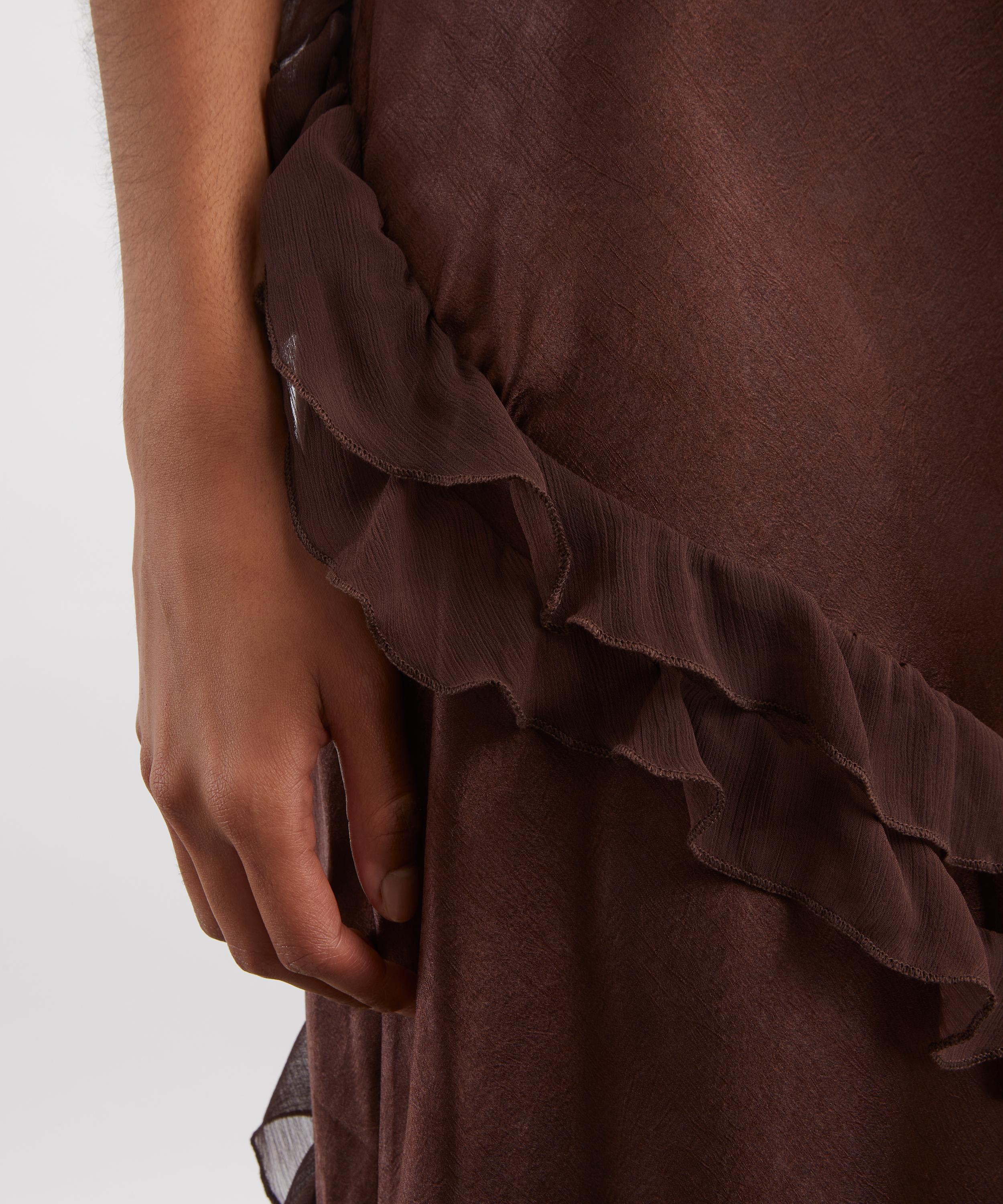 Damson Madder - Carmen Choc Midi Ruffle Dress image number 4