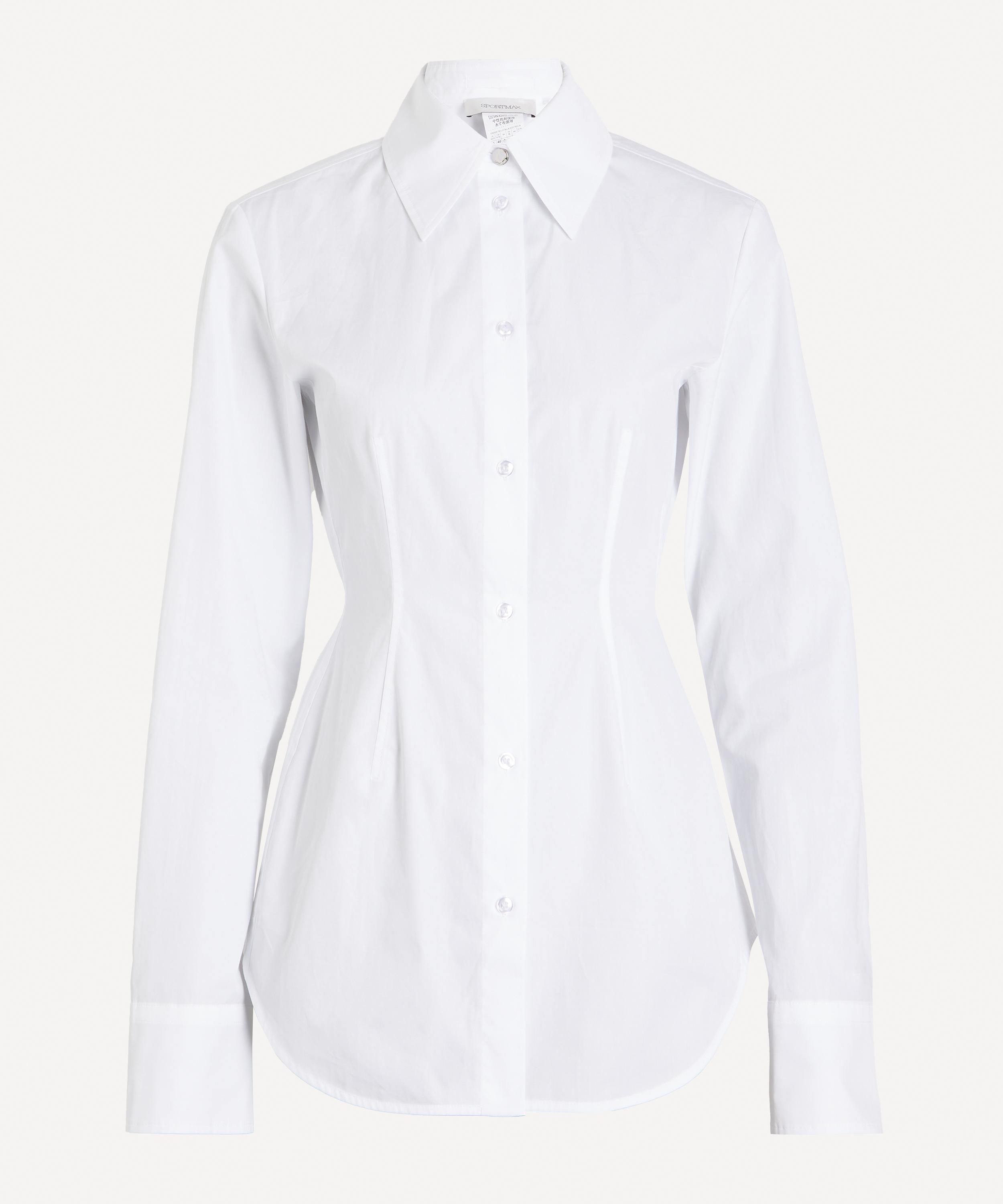 Sportmax - Optical White Slim-Fit Poplin Shirt