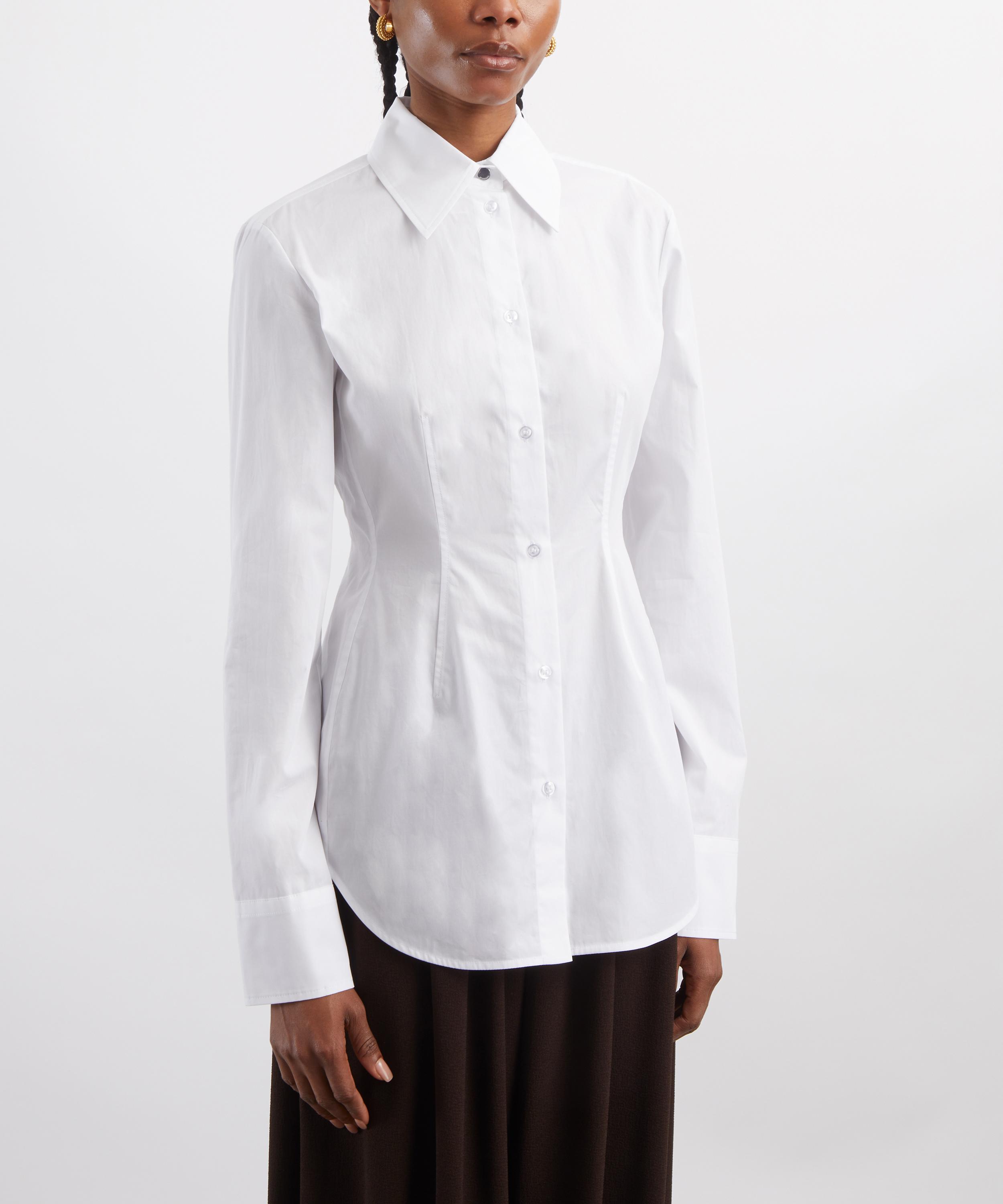 Sportmax - Optical White Slim-Fit Poplin Shirt image number 2