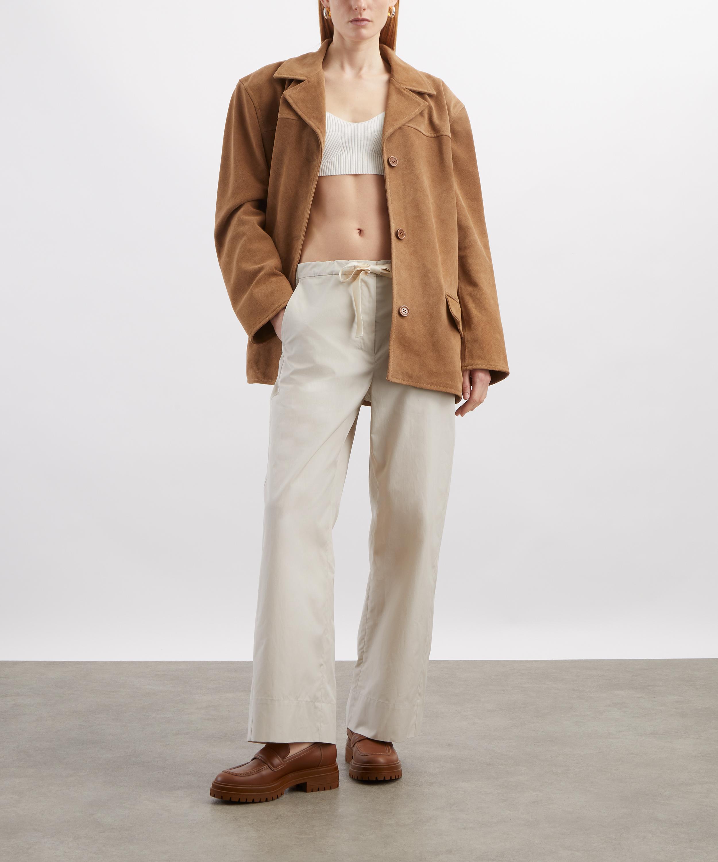 'S Max Mara - Argento Cotton Drawstring Trousers image number 1