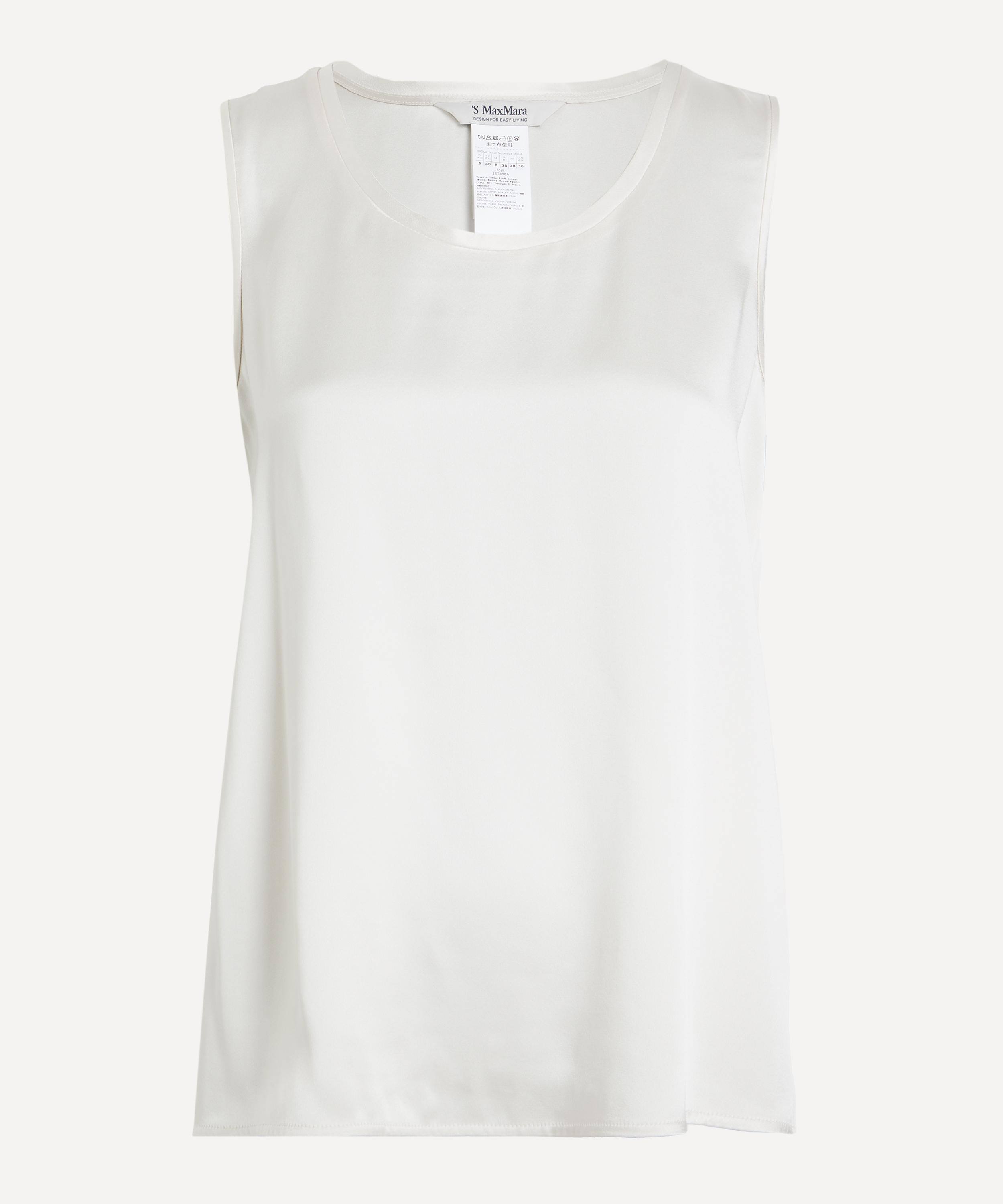 S Max Mara - Estri Ivory Satin Sleeveless Top