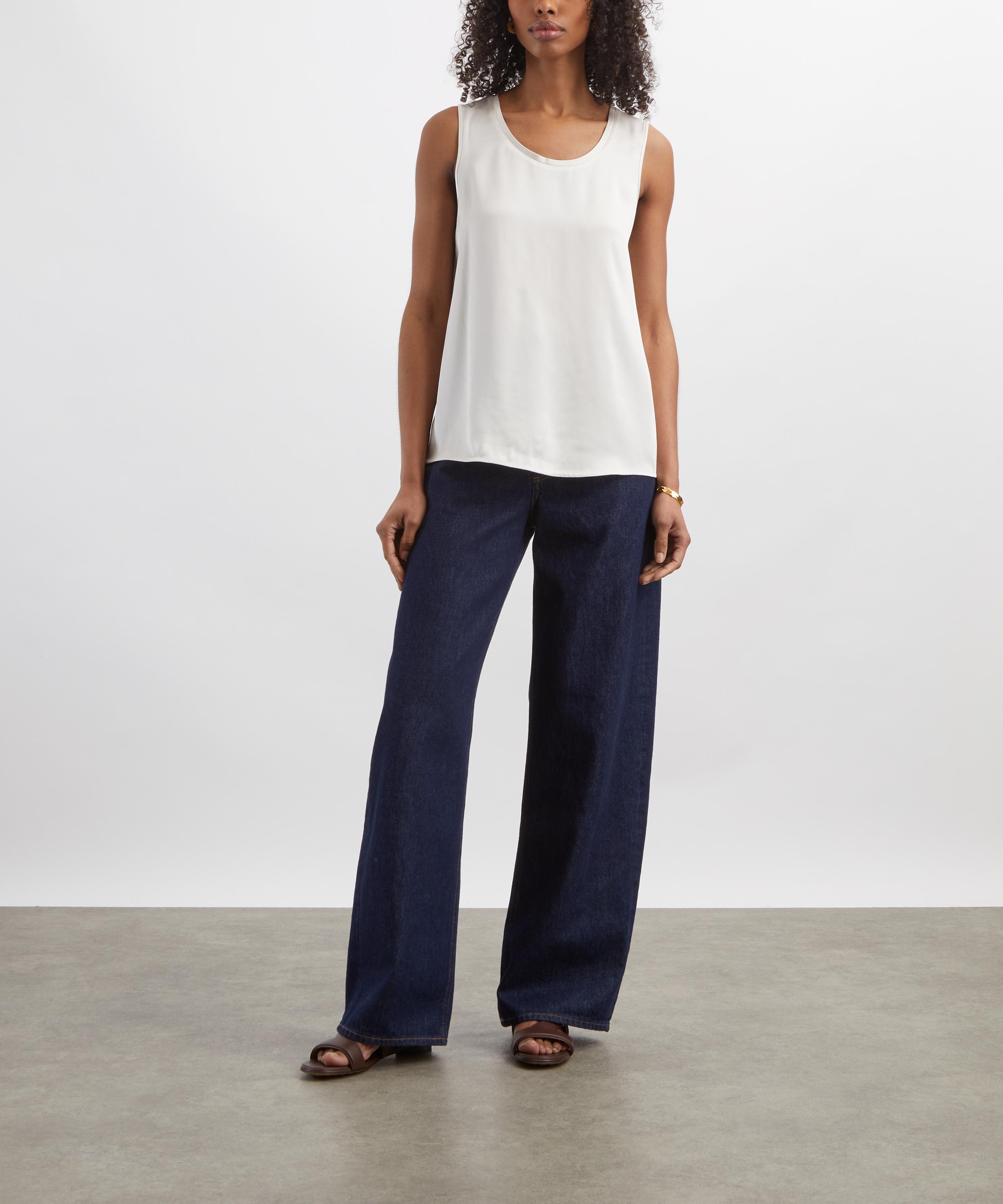 S Max Mara - Estri Ivory Satin Sleeveless Top image number 1