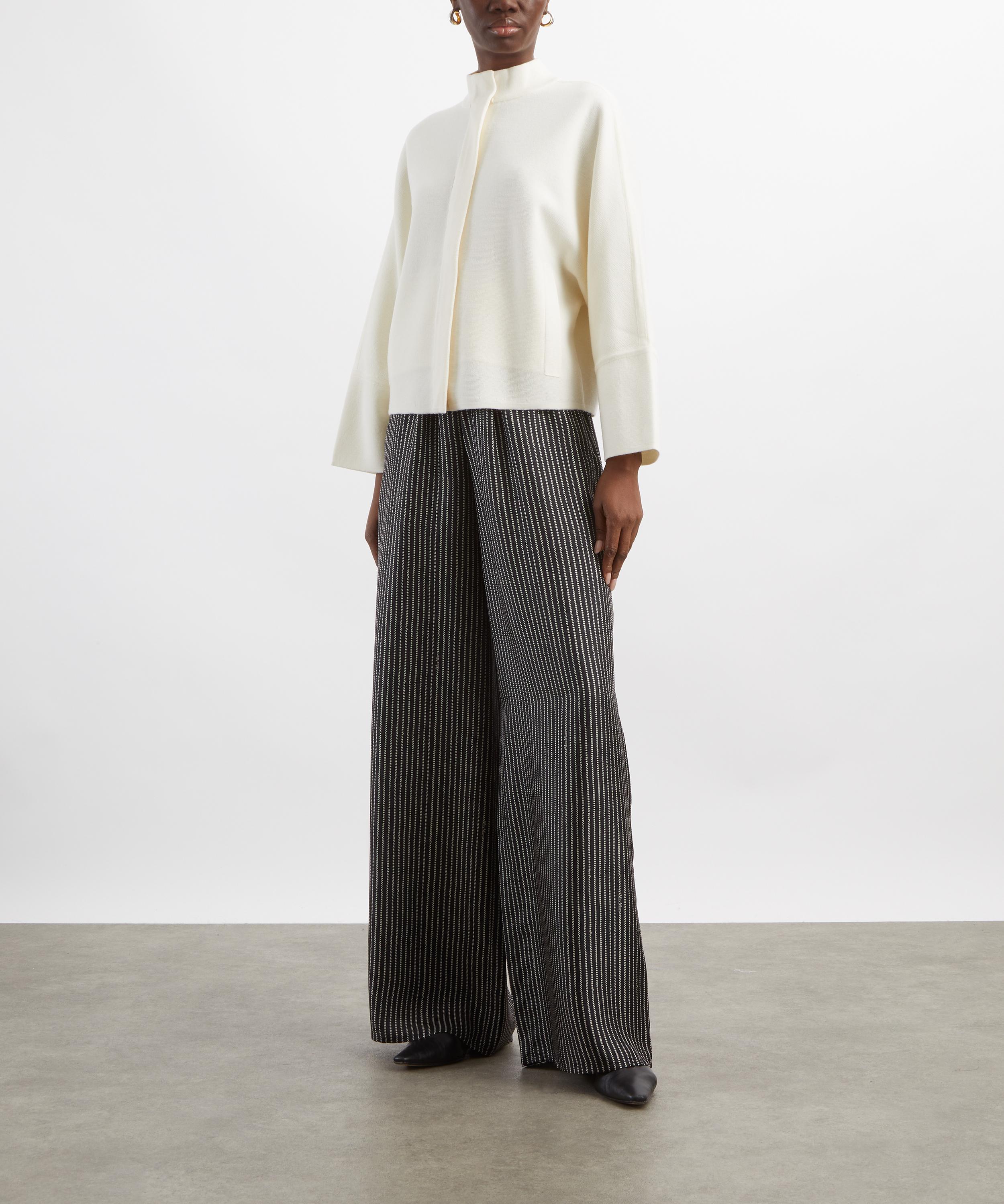 Max Mara - Clarino Wide-Fit Silk Printed Trousers image number 1