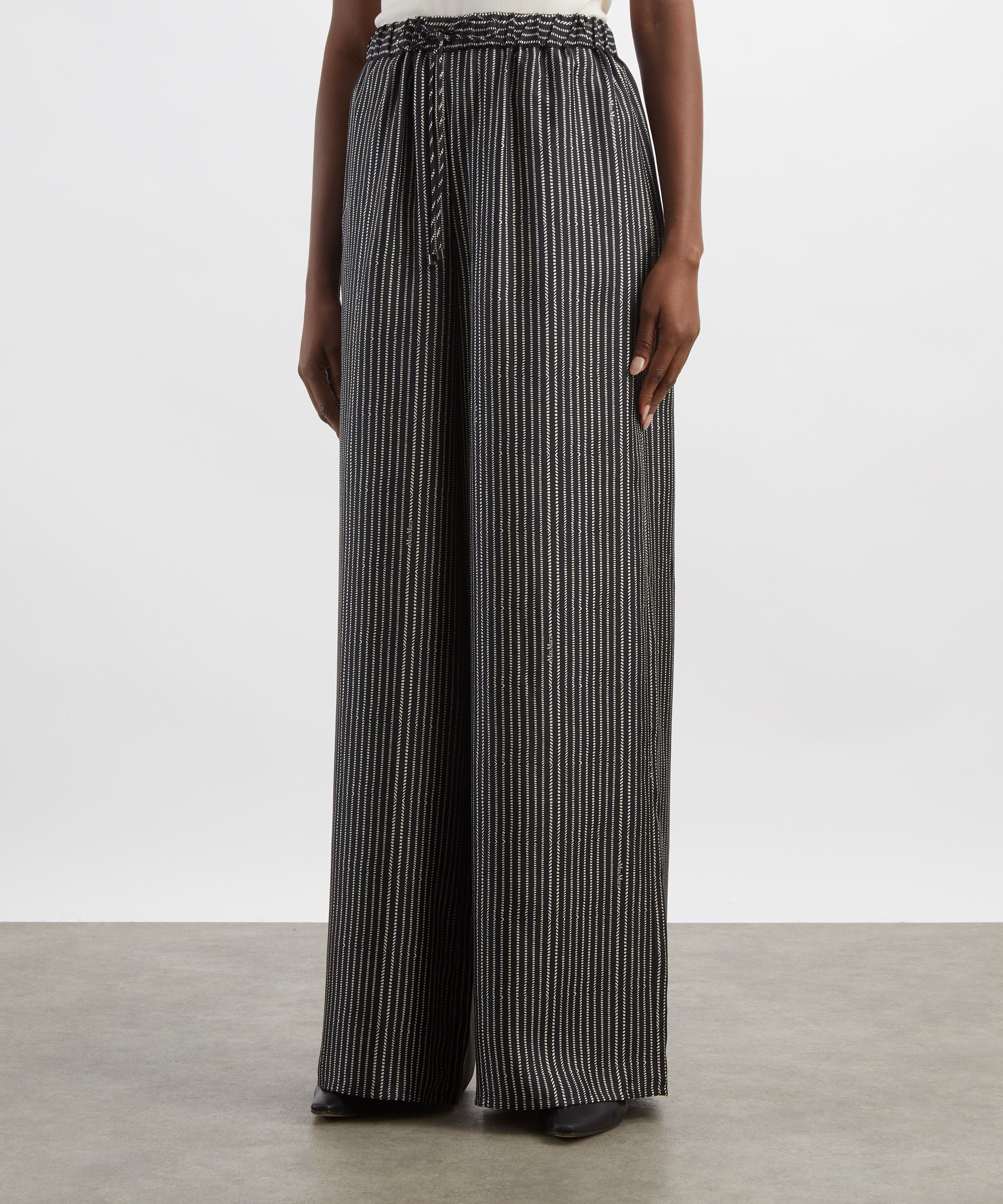 Max Mara - Clarino Wide-Fit Silk Printed Trousers image number 2