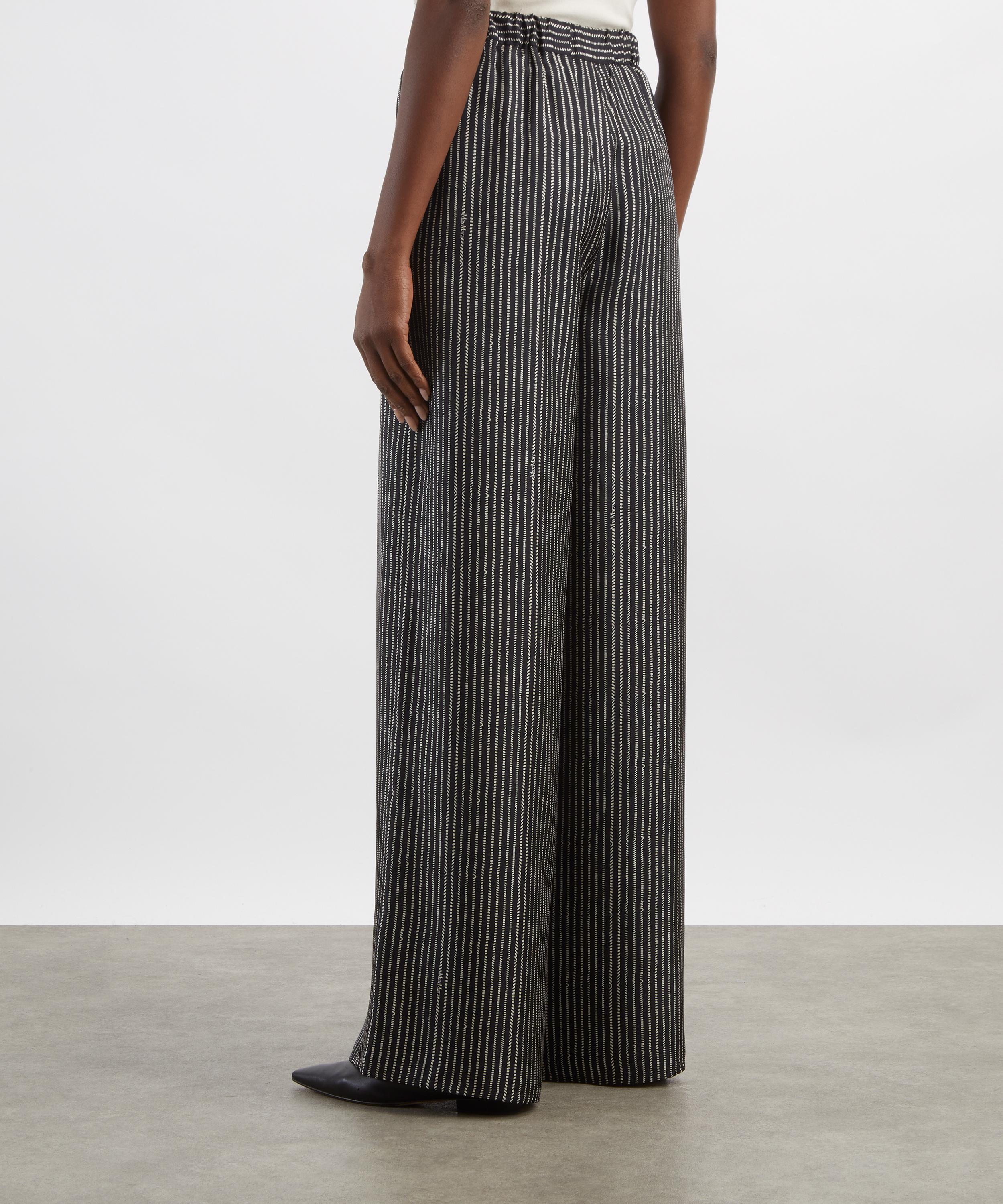 Max Mara - Clarino Wide-Fit Silk Printed Trousers image number 3