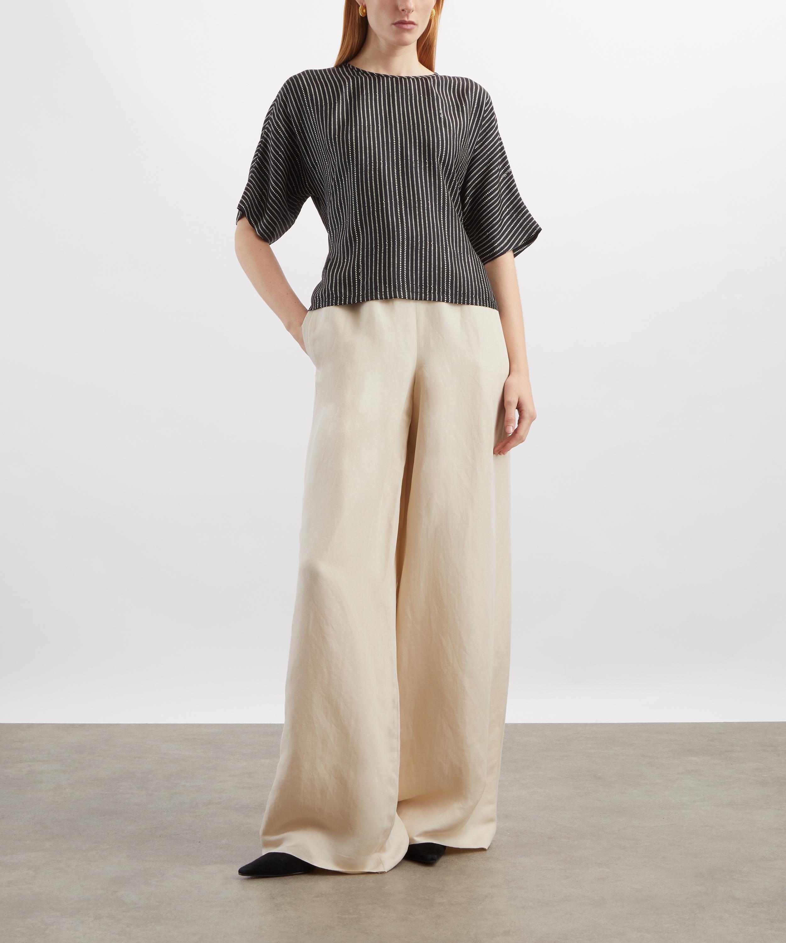 Max Mara - Oro Linen-Silk Wide-Leg Trousers image number 1