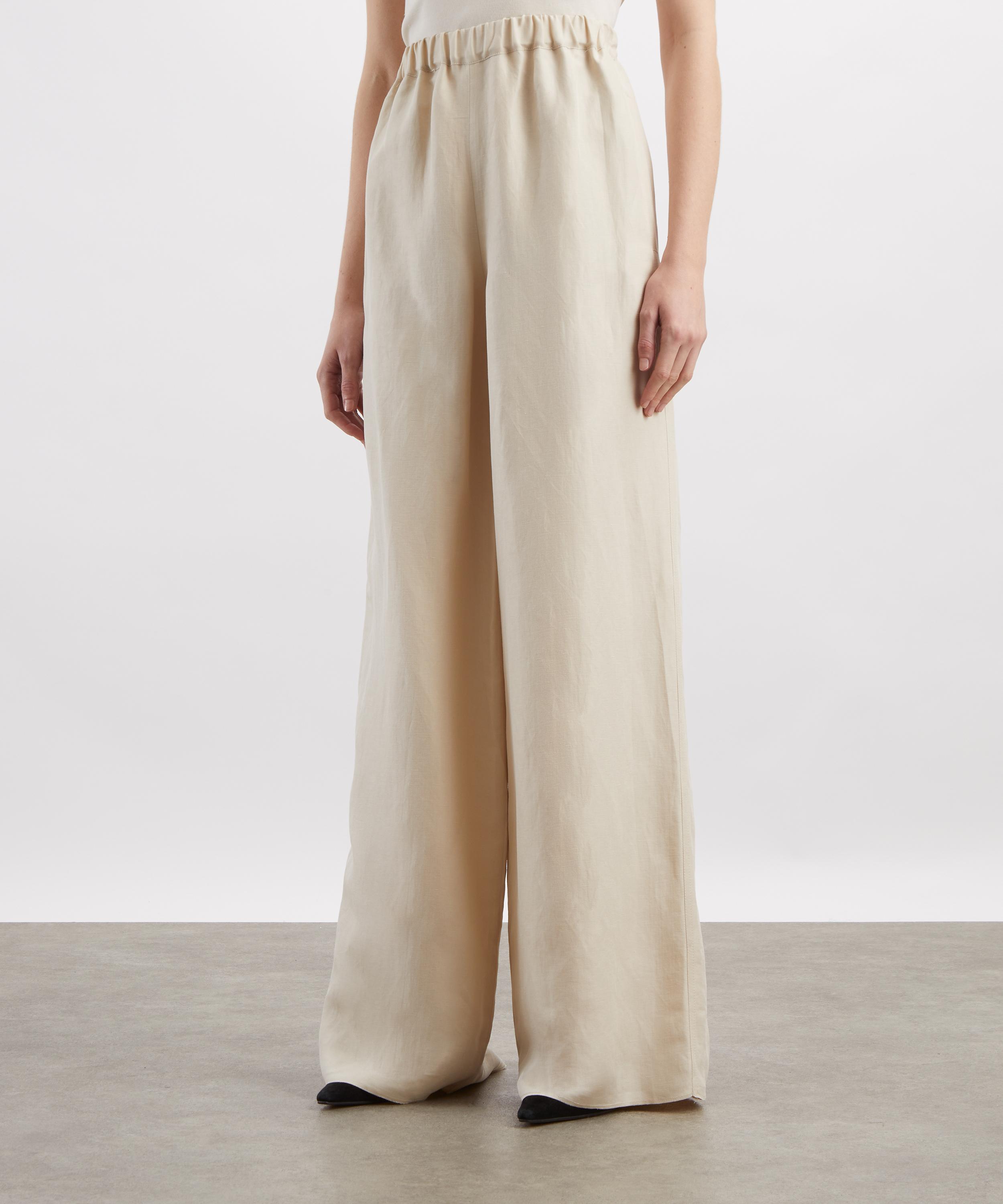 Max Mara - Oro Linen-Silk Wide-Leg Trousers image number 2