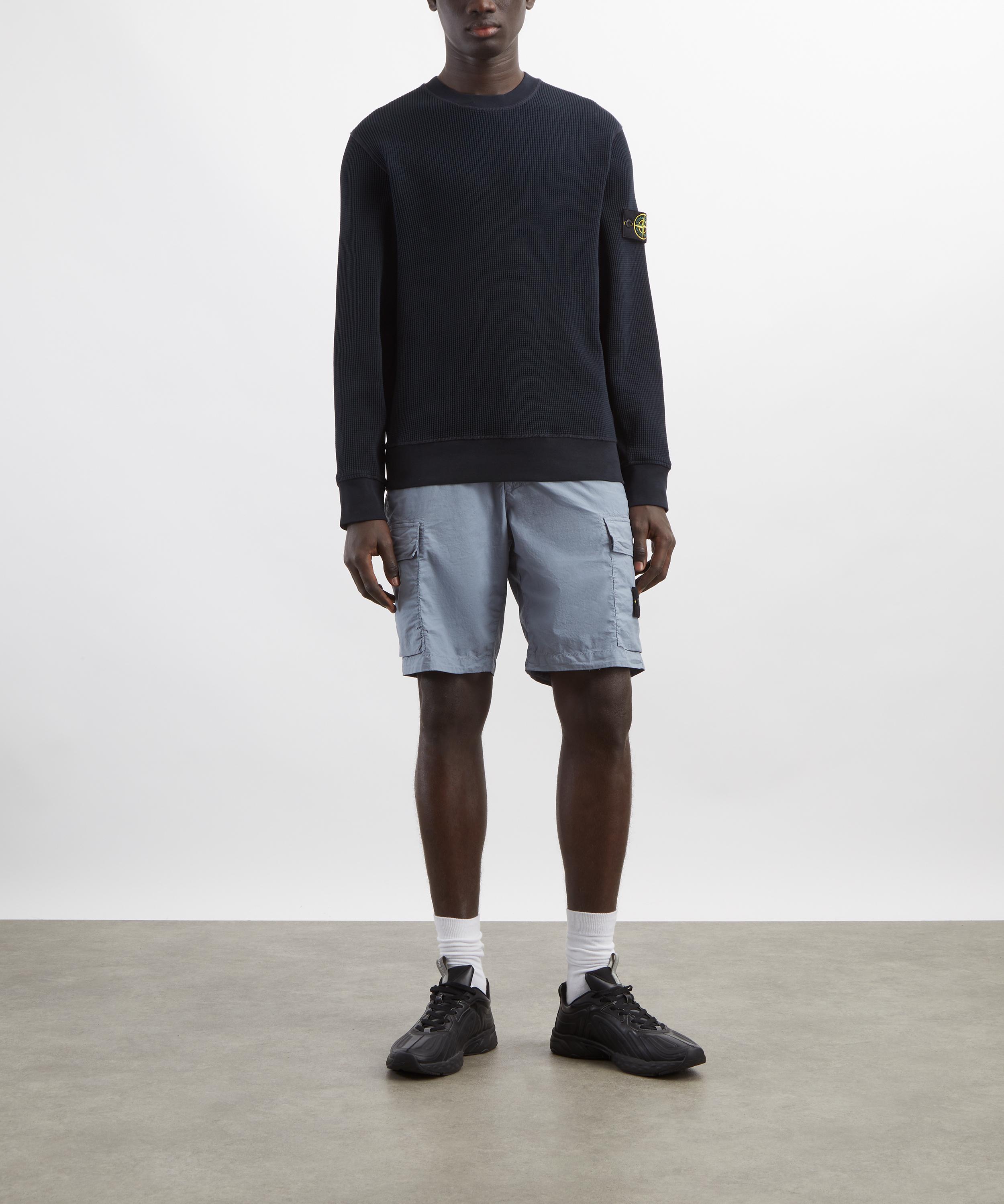 Stone Island - Navy Cotton Waffle Fleece Sweatshirt image number 1