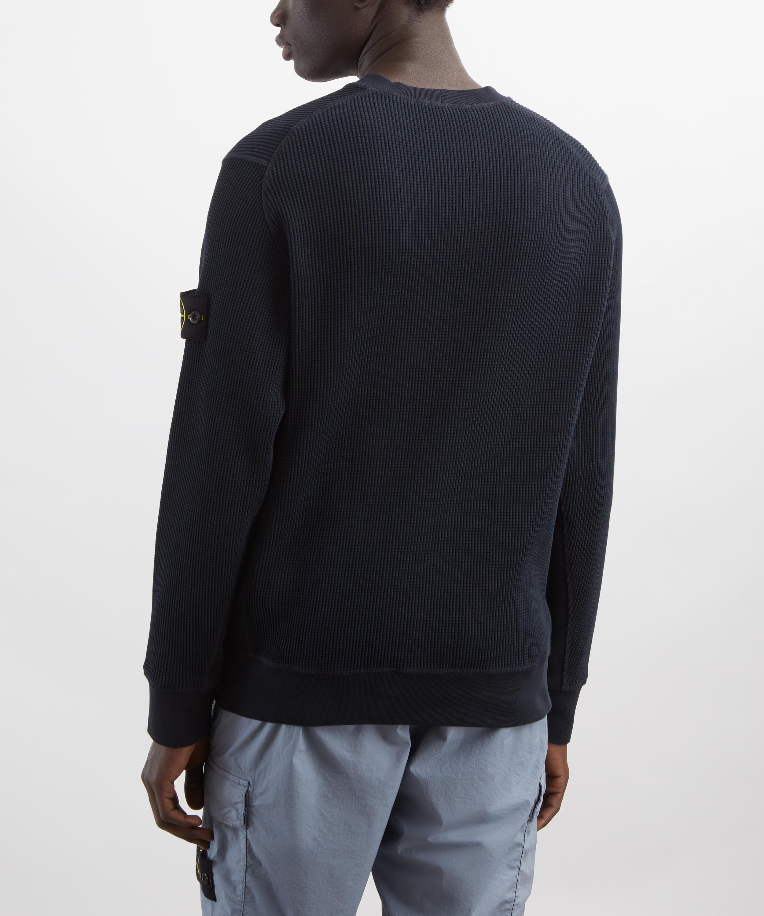 Stone Island - Navy Cotton Waffle Fleece Sweatshirt image number 3