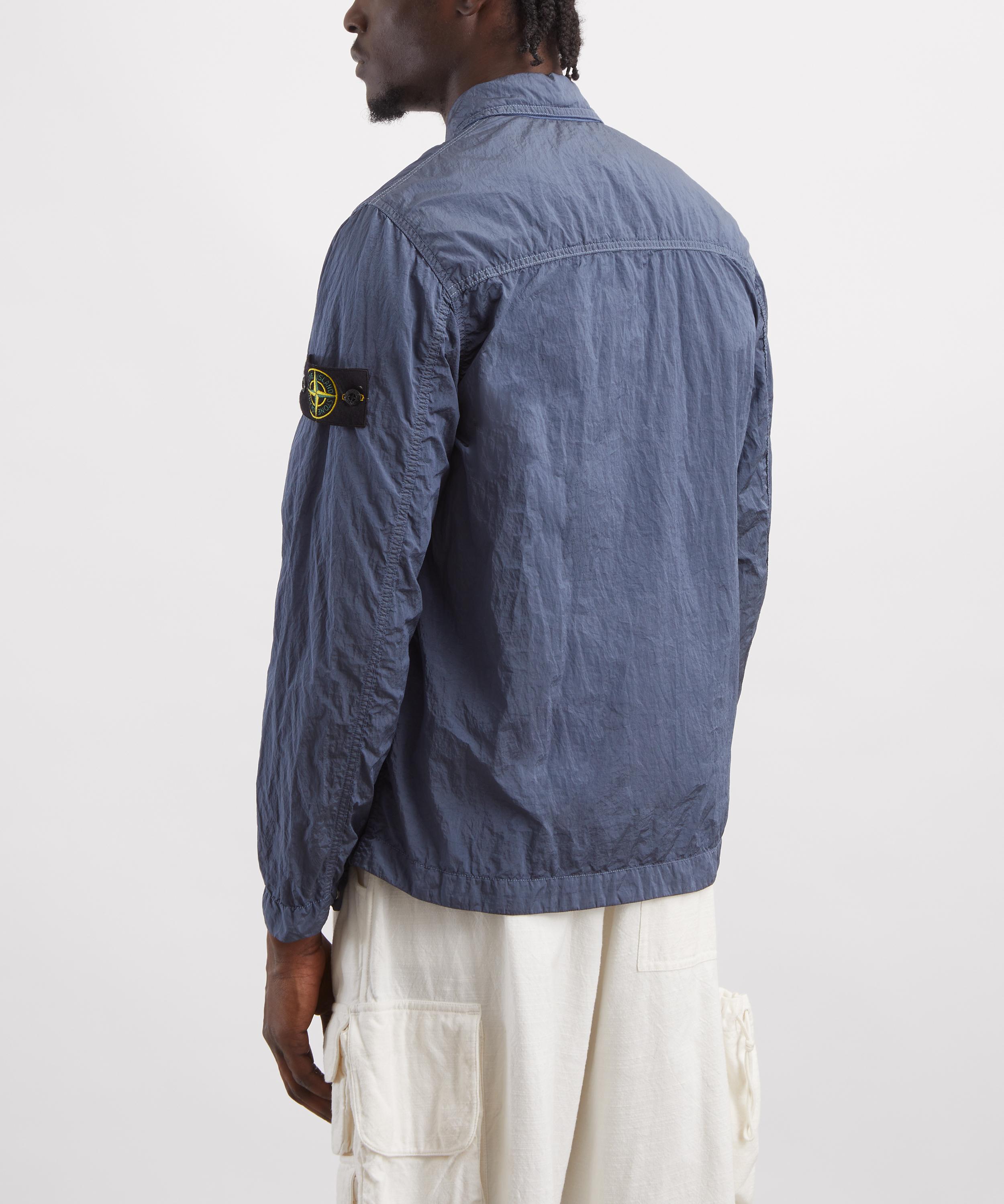 Stone Island - Blue Crinkled-Shell Overshirt image number 3