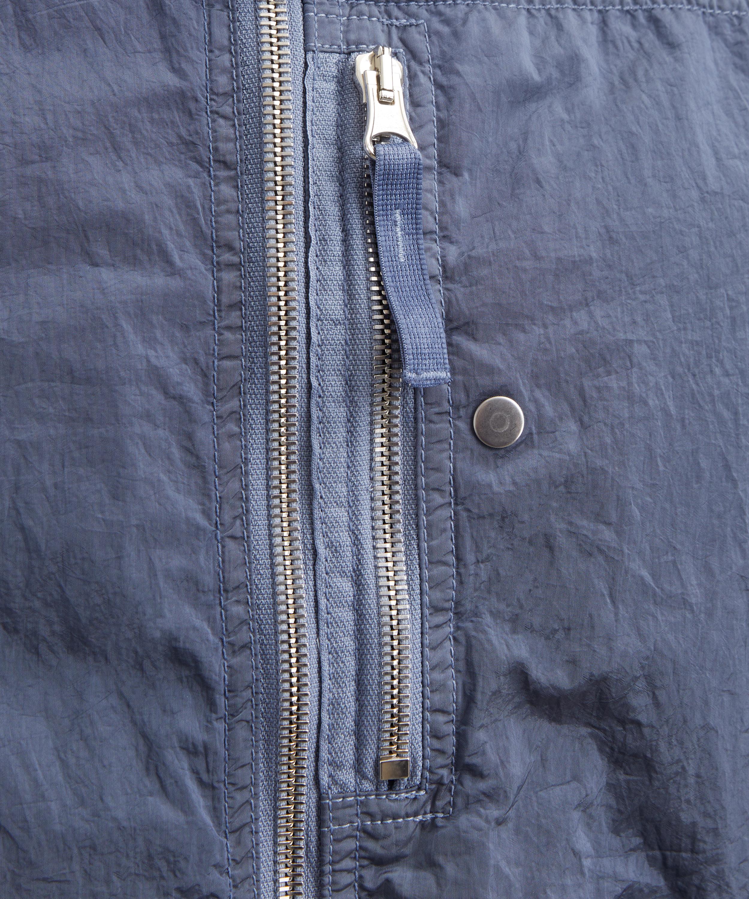 Stone Island - Blue Crinkled-Shell Overshirt image number 4