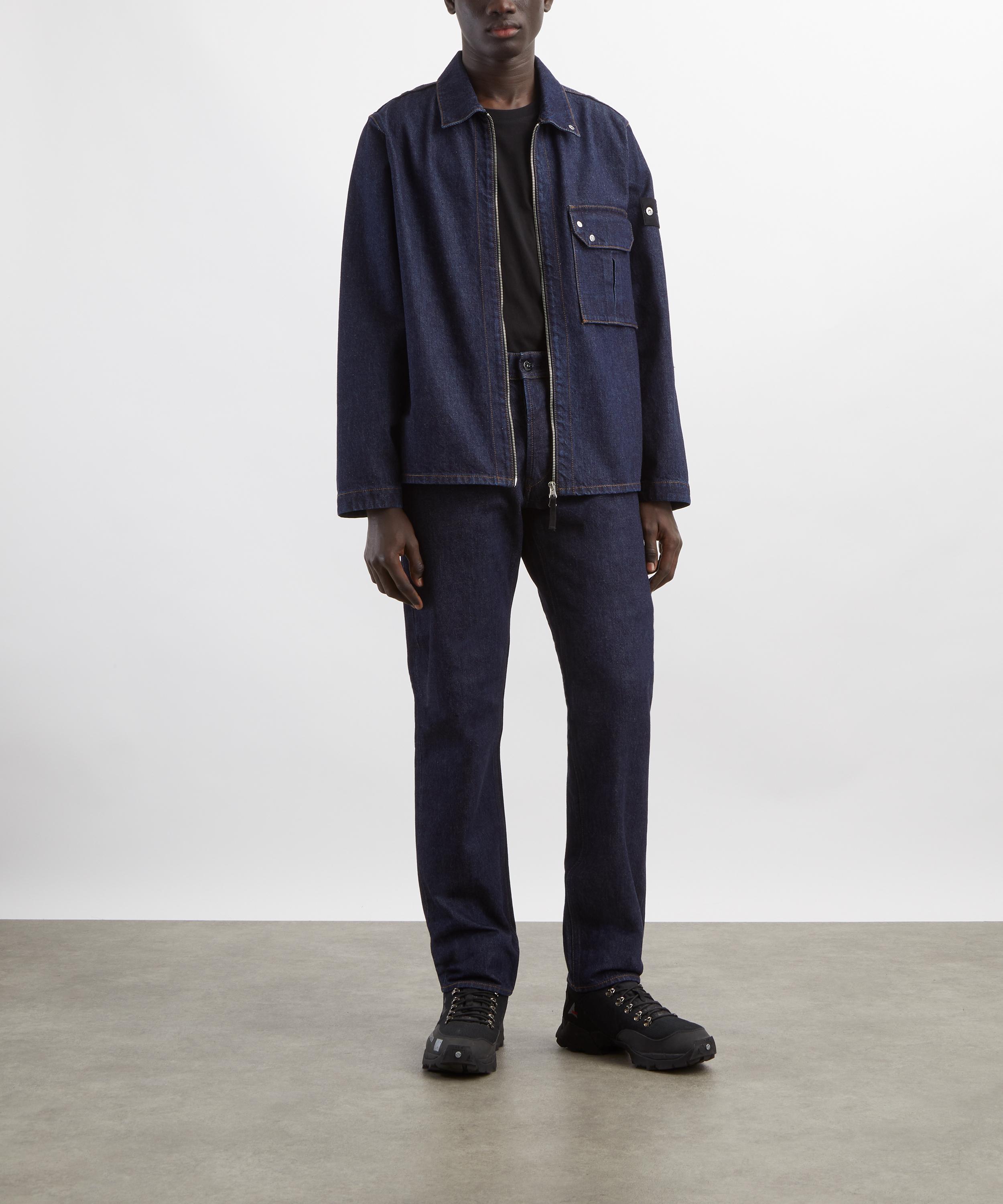 Stone Island - Contrast-Stitching Zip Denim Overshirt image number 1